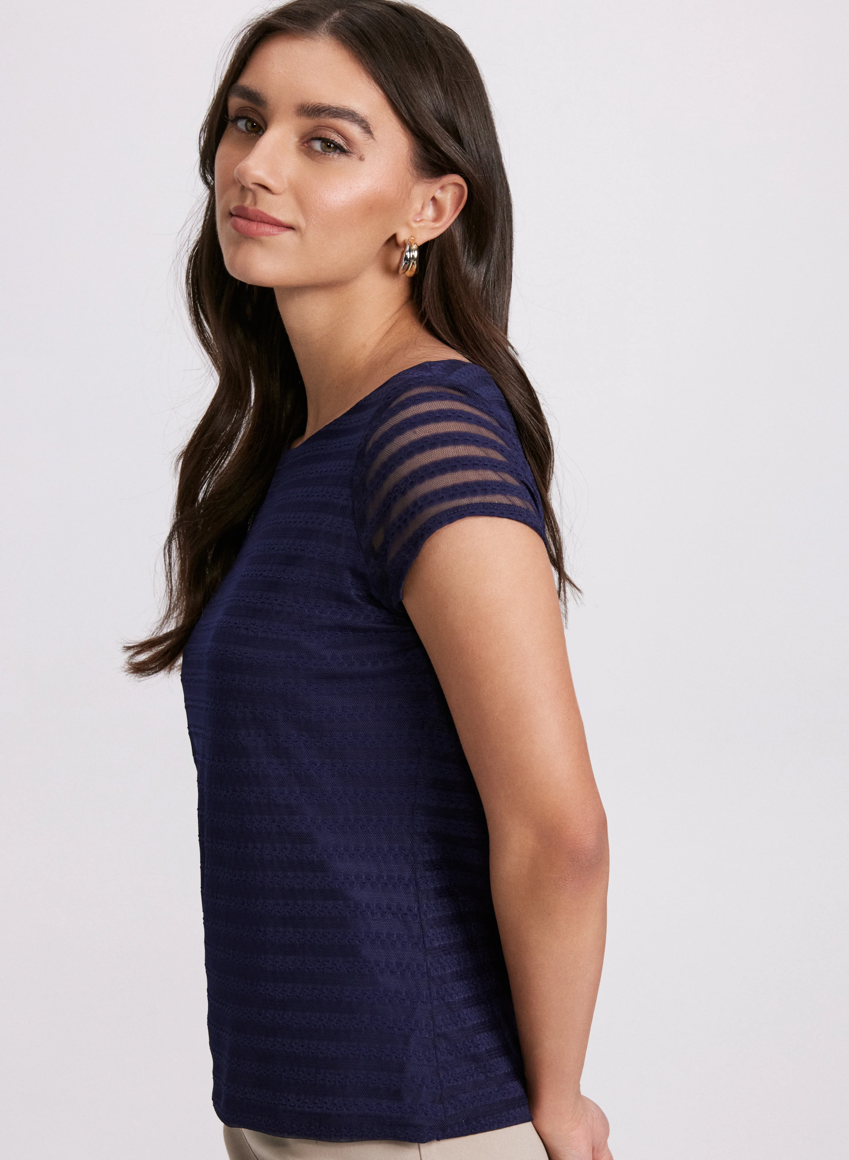 Stripe Mesh Top - Image 2