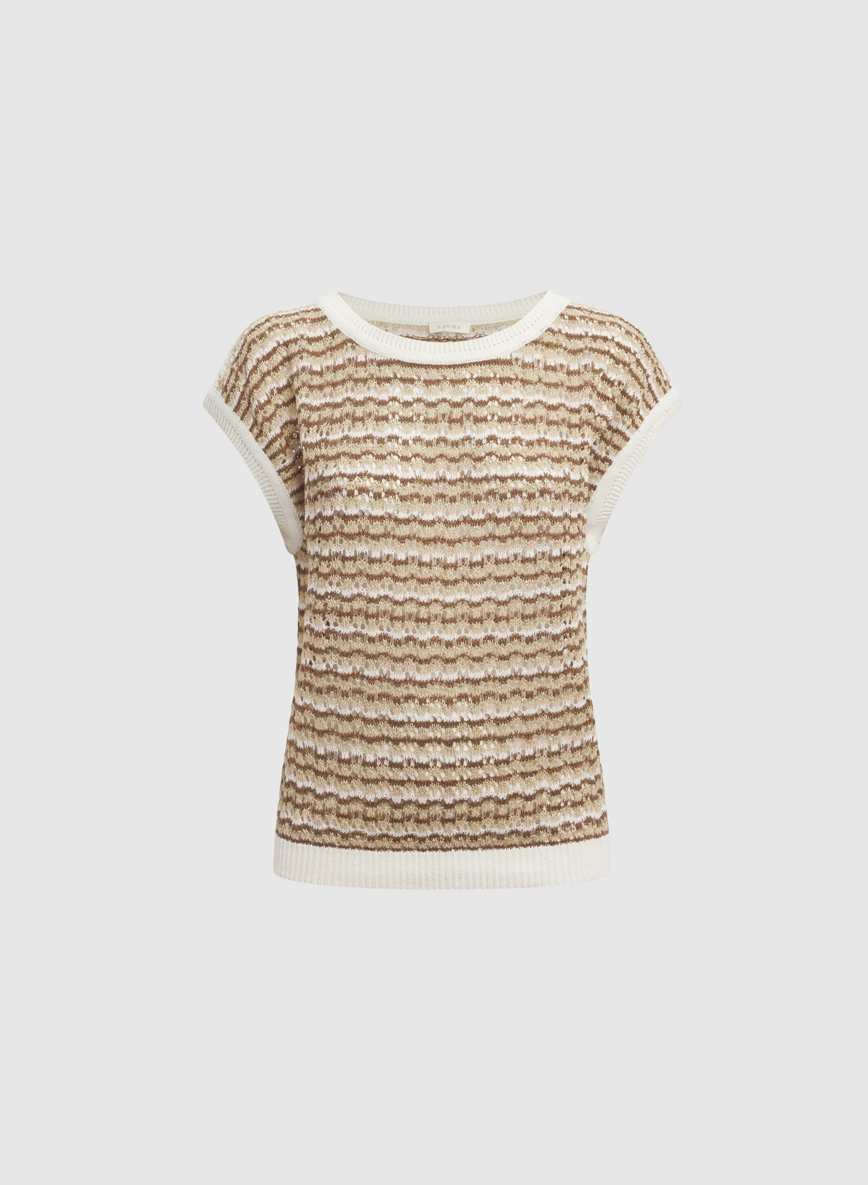 Stripe Pointelle Knit Sweater - Image 6