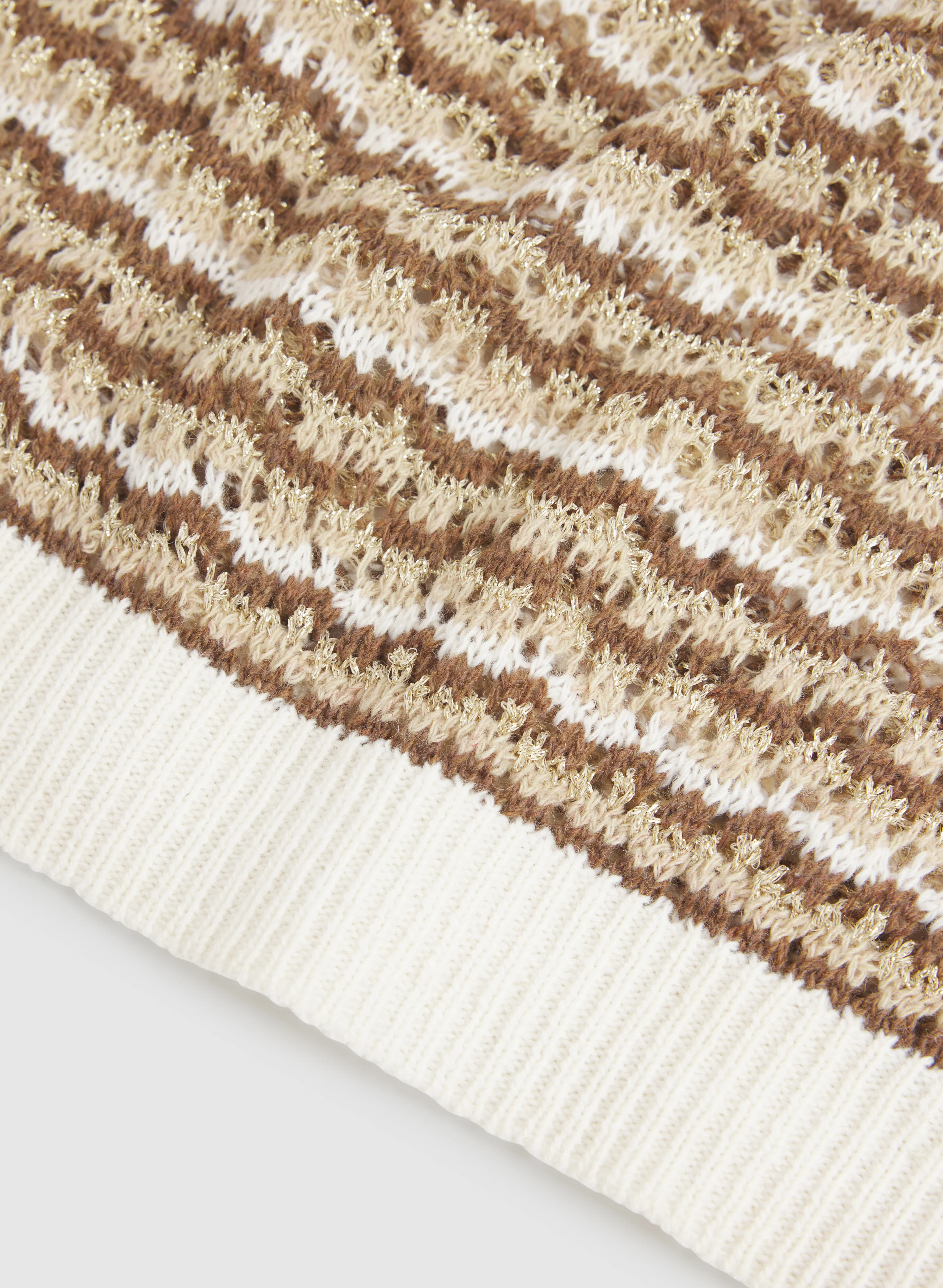 Stripe Pointelle Knit Sweater - Image 7