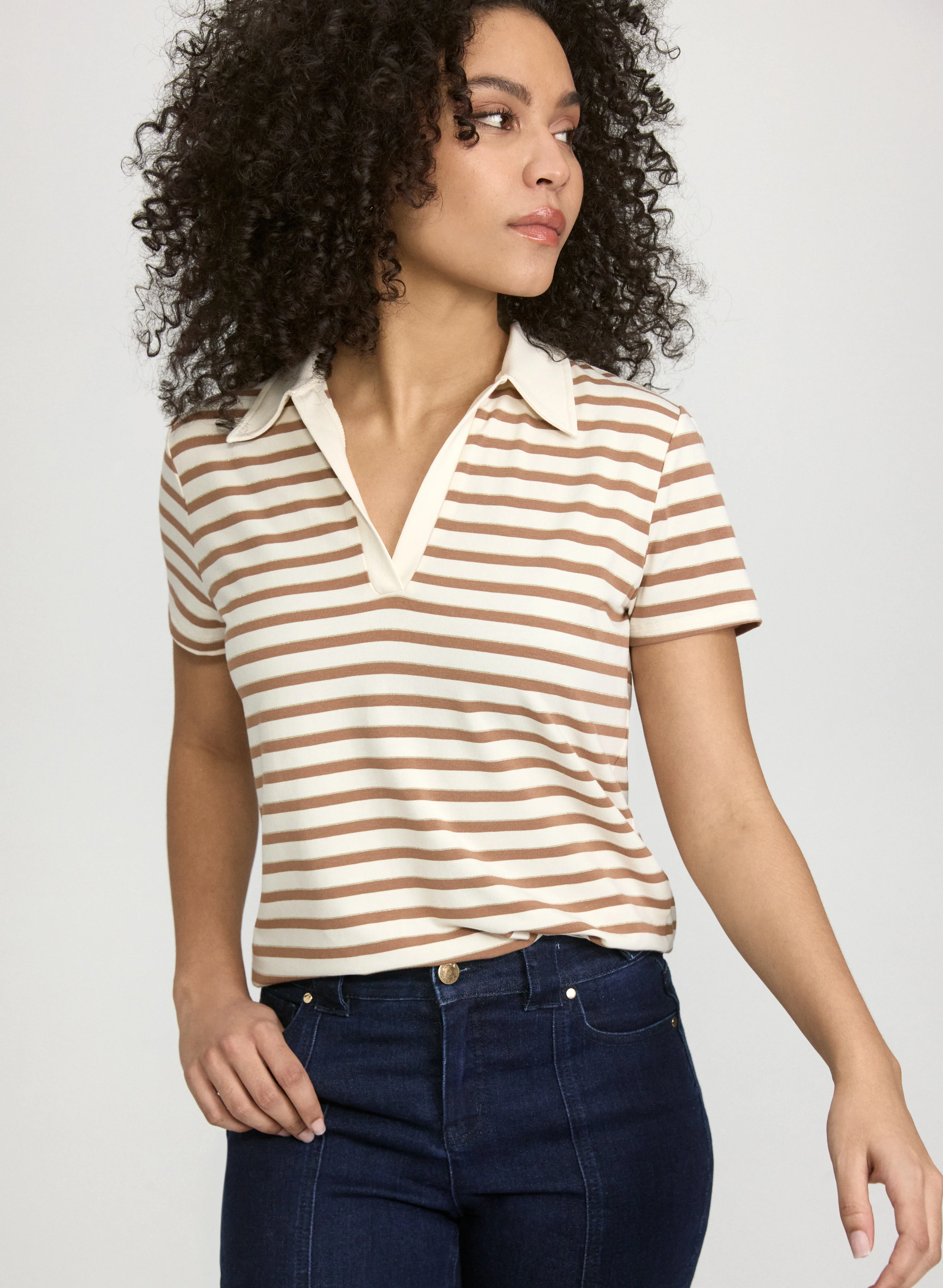 Stripe Polo T-Shirt