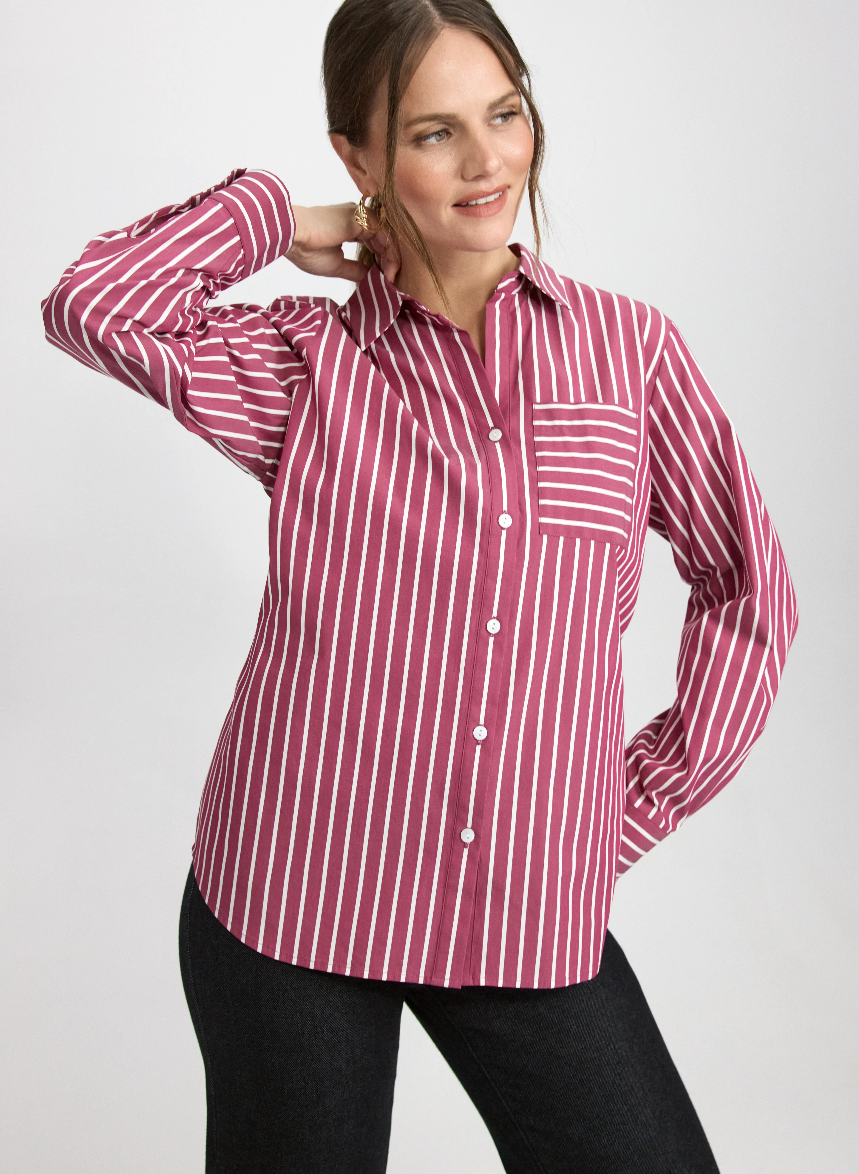 Stripe Print Blouse - Image 2