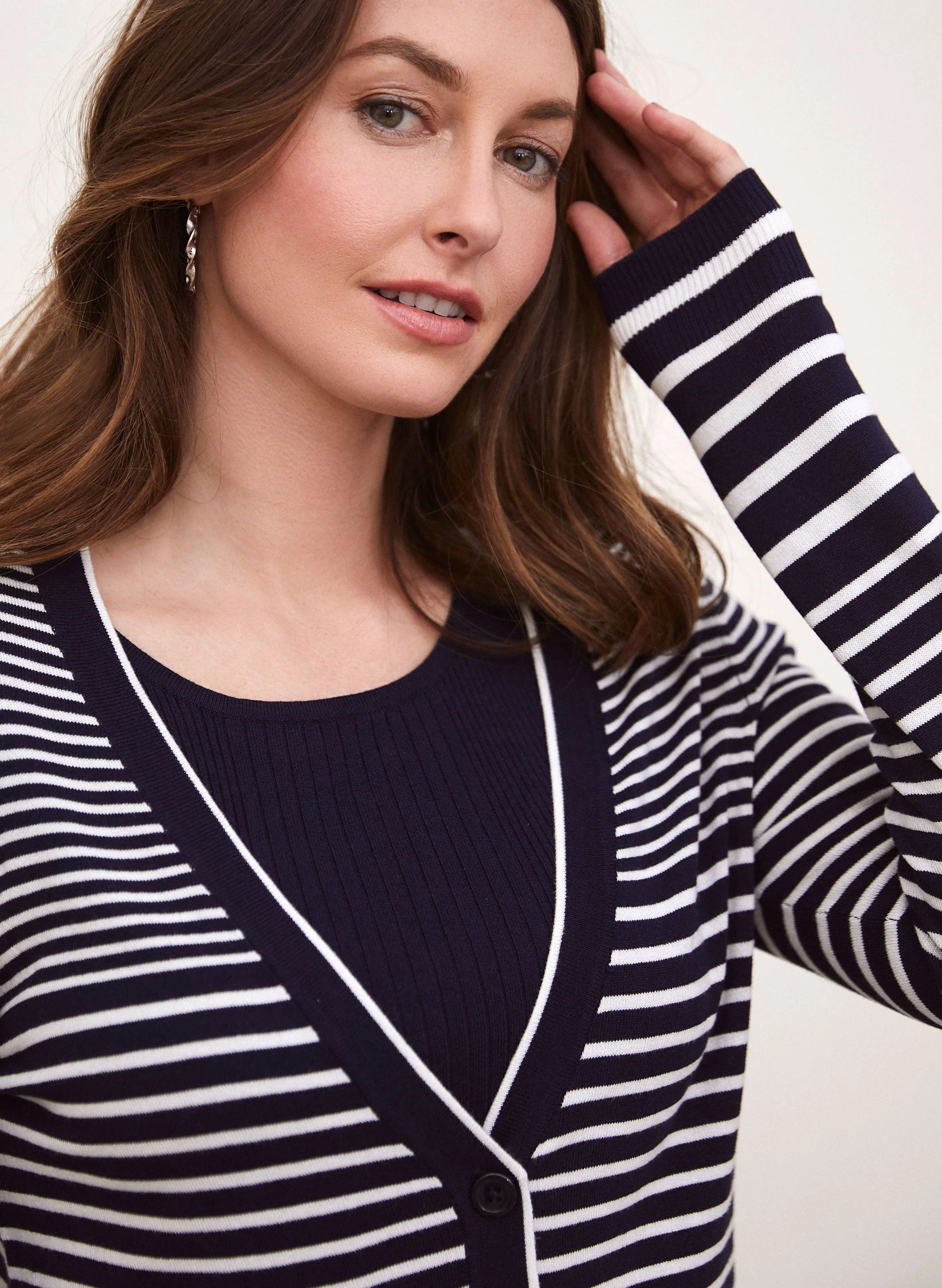 Stripe Print Cardigan - Image 3