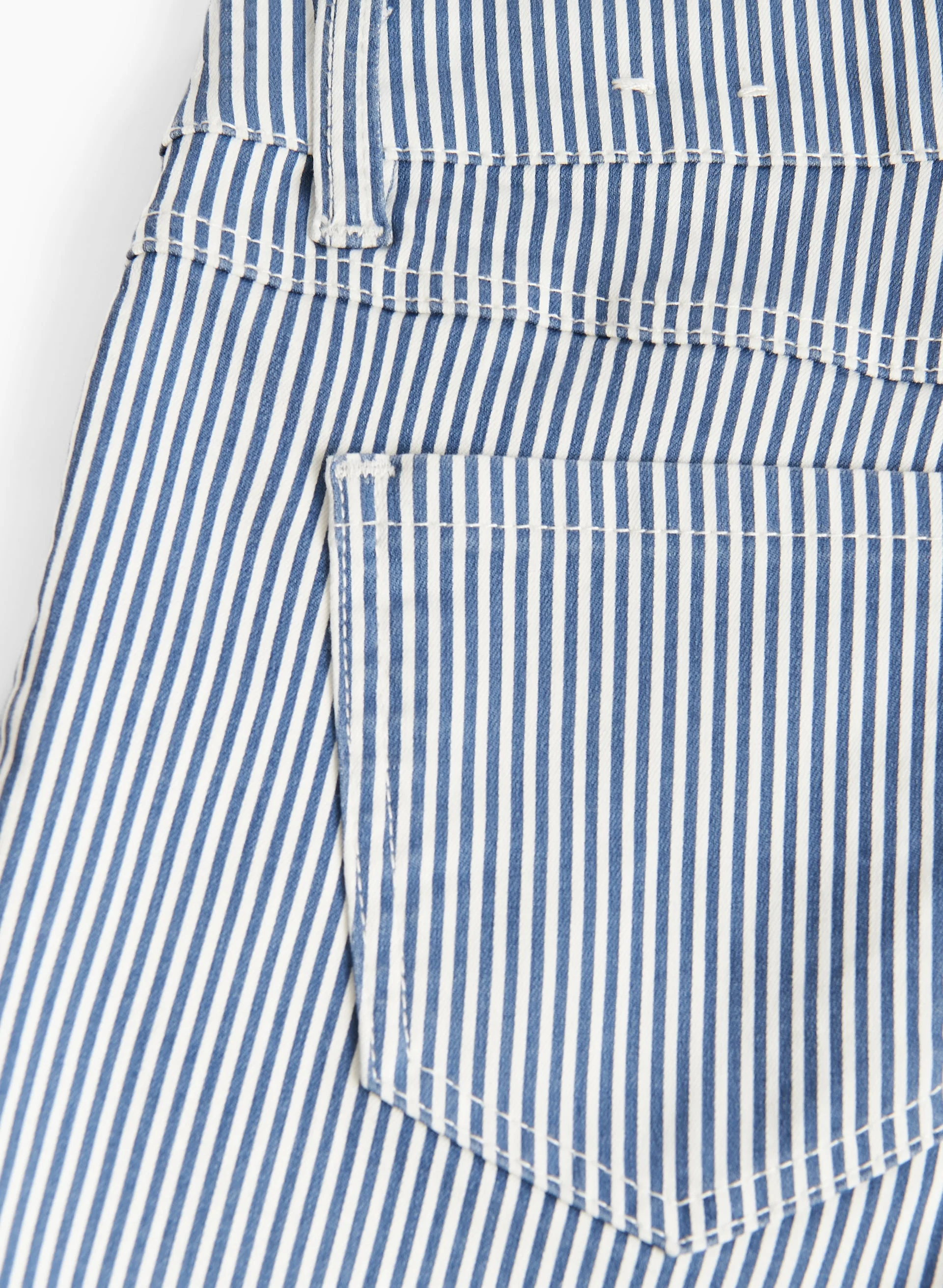 Stripe Print Denim Shorts - Image 6