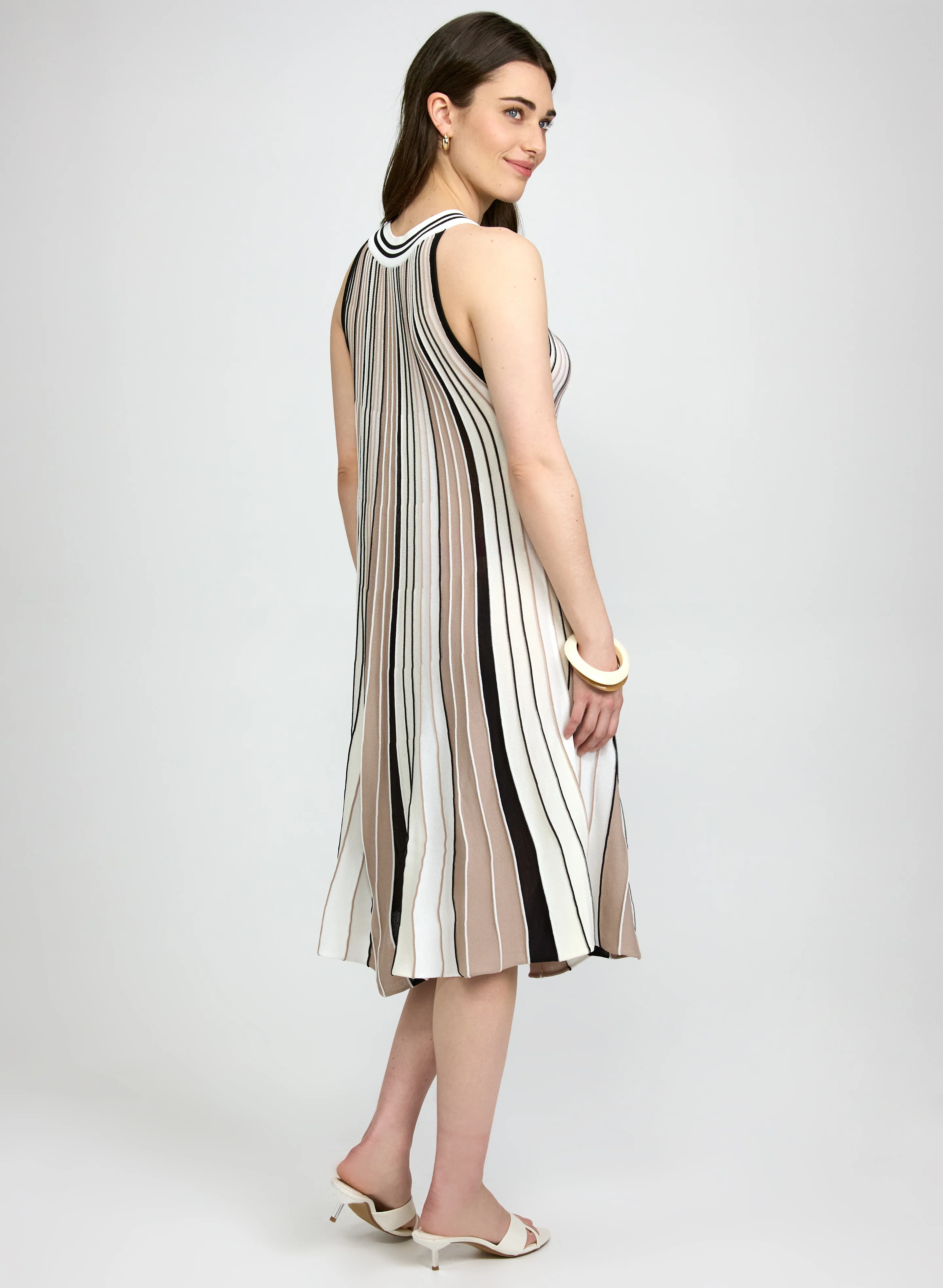 Stripe Print Dress - Image 5