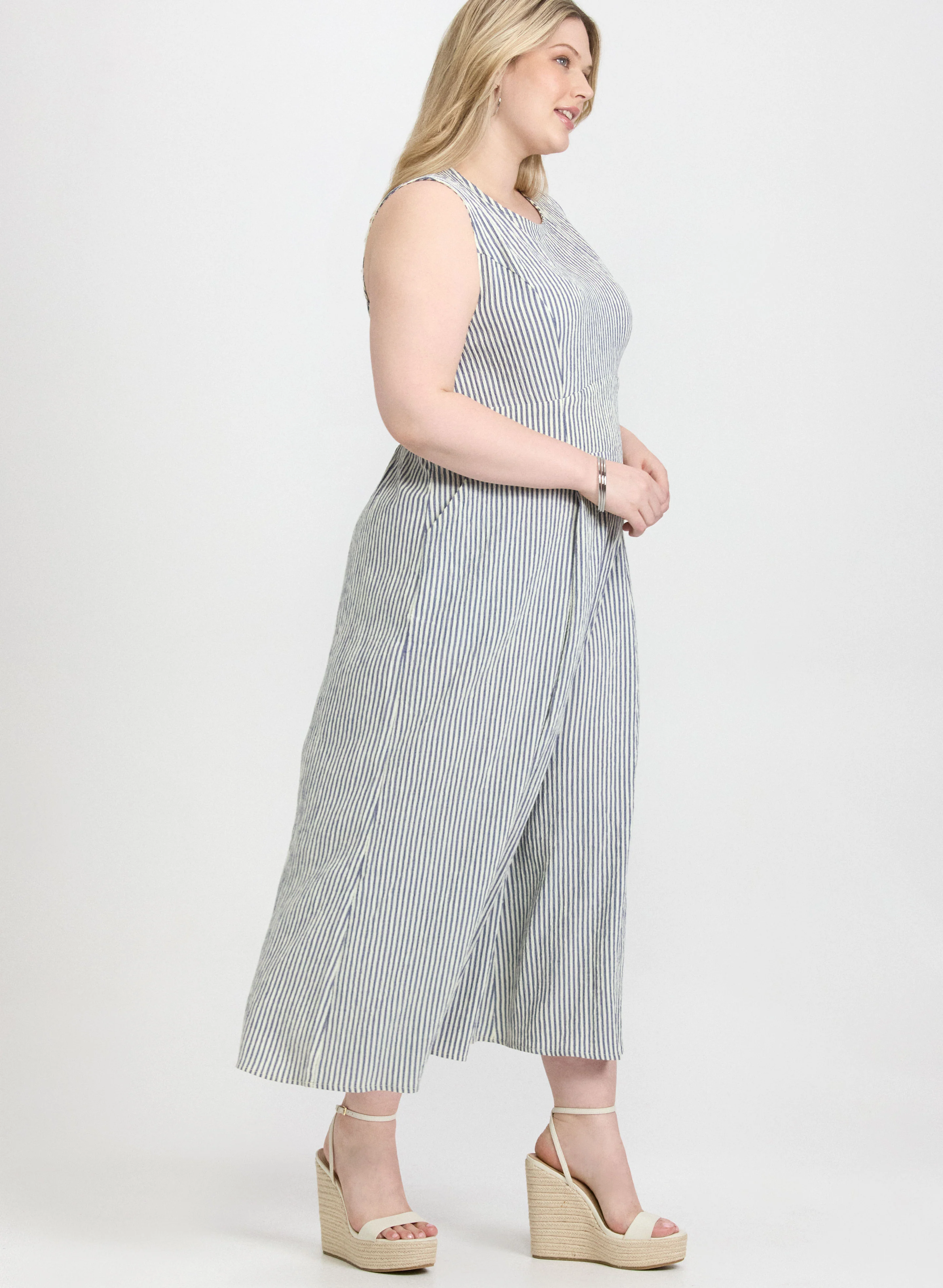 Stripe Print Jumpsuit - Image 3