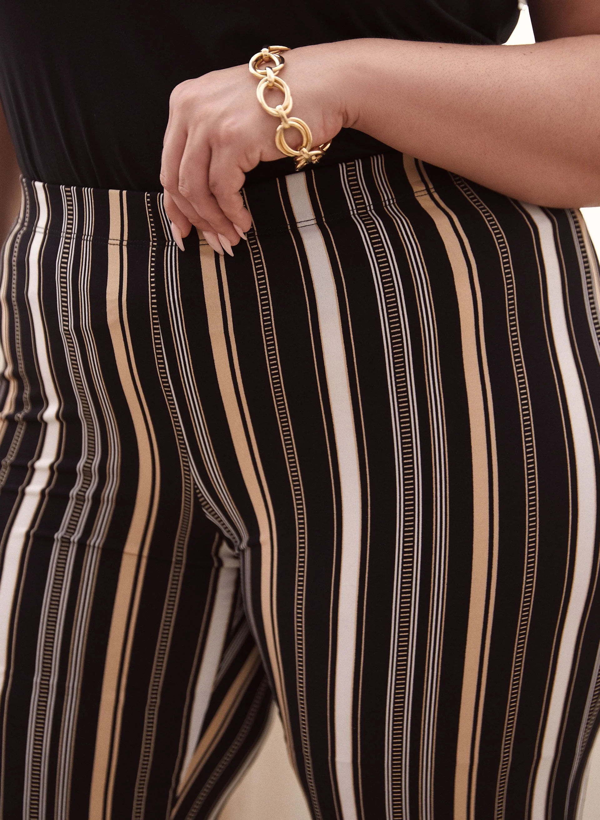 Stripe Print Wide Leg Pants - Image 4