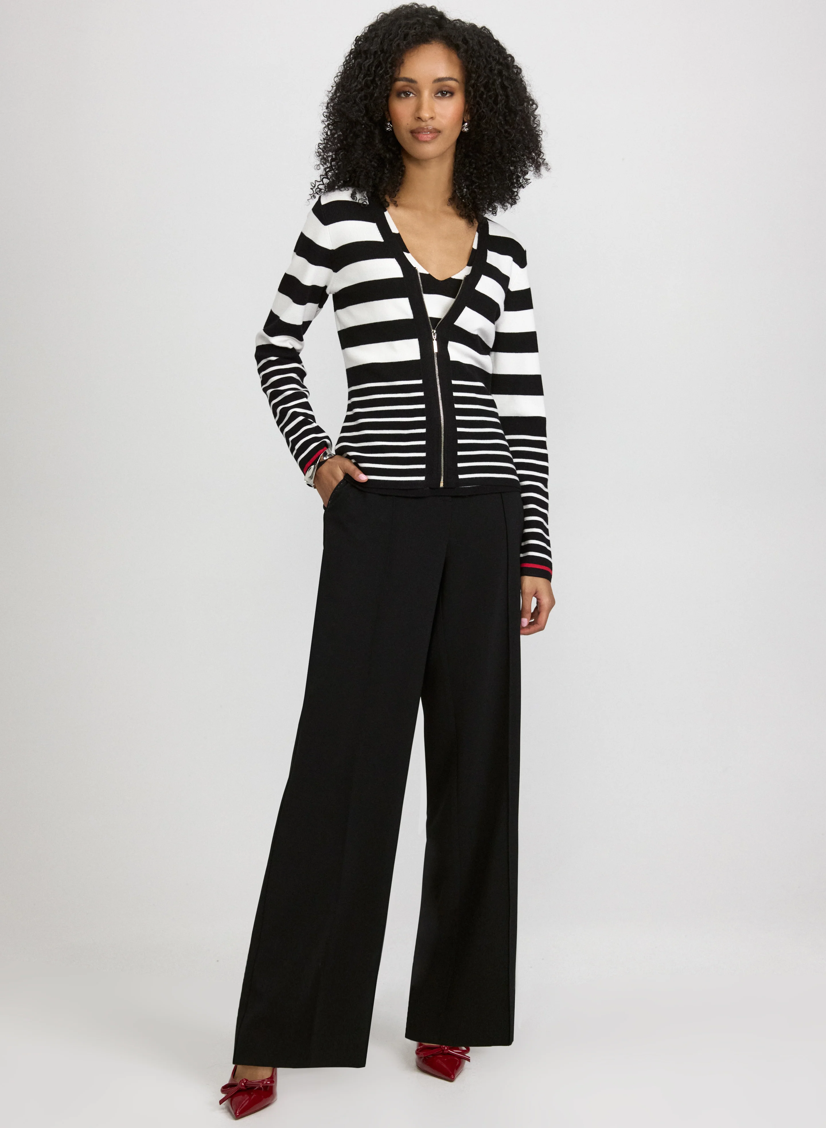 Stripe Zip Cardigan - Image 2