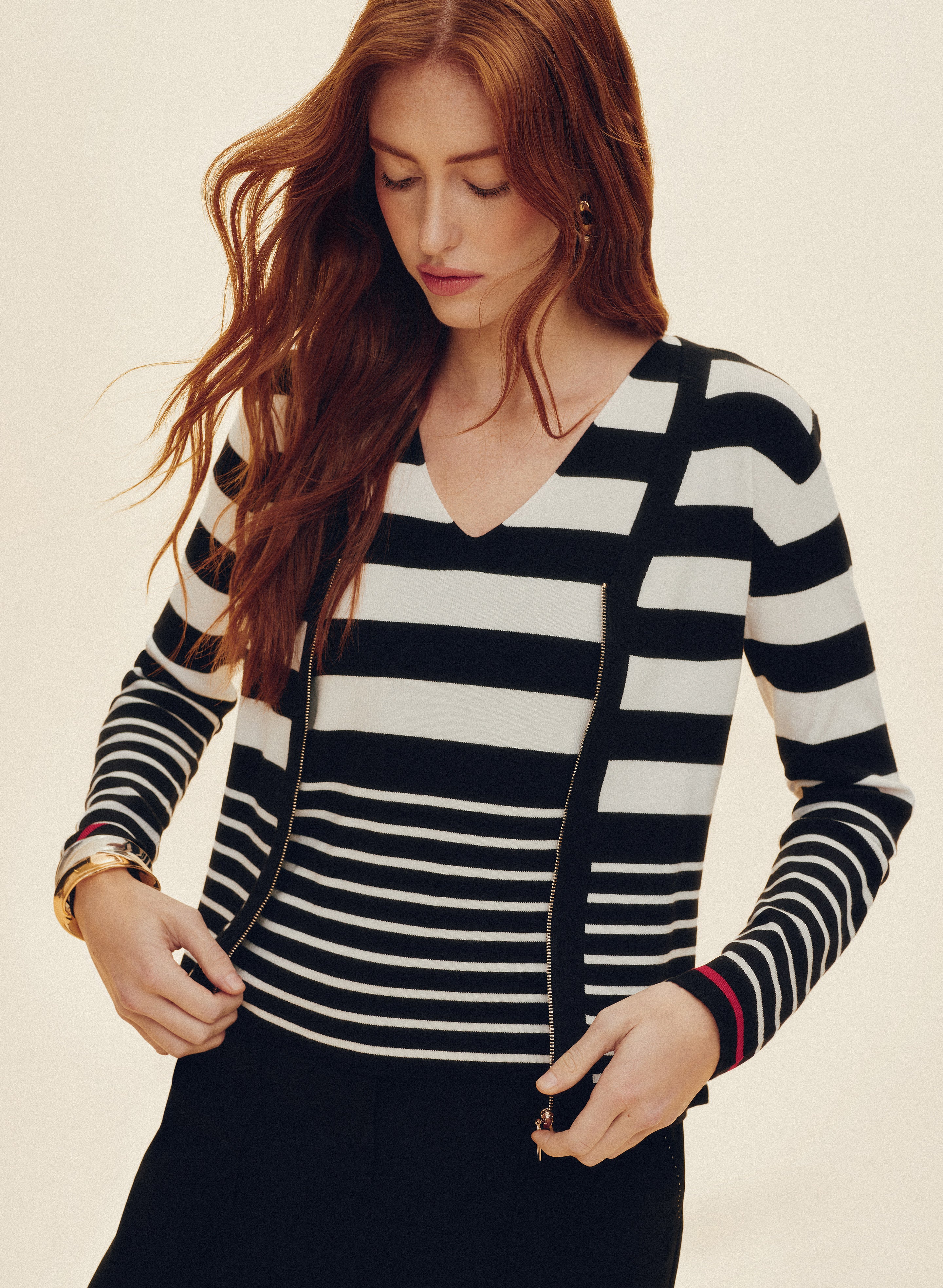 Stripe Zip Cardigan - Image 3