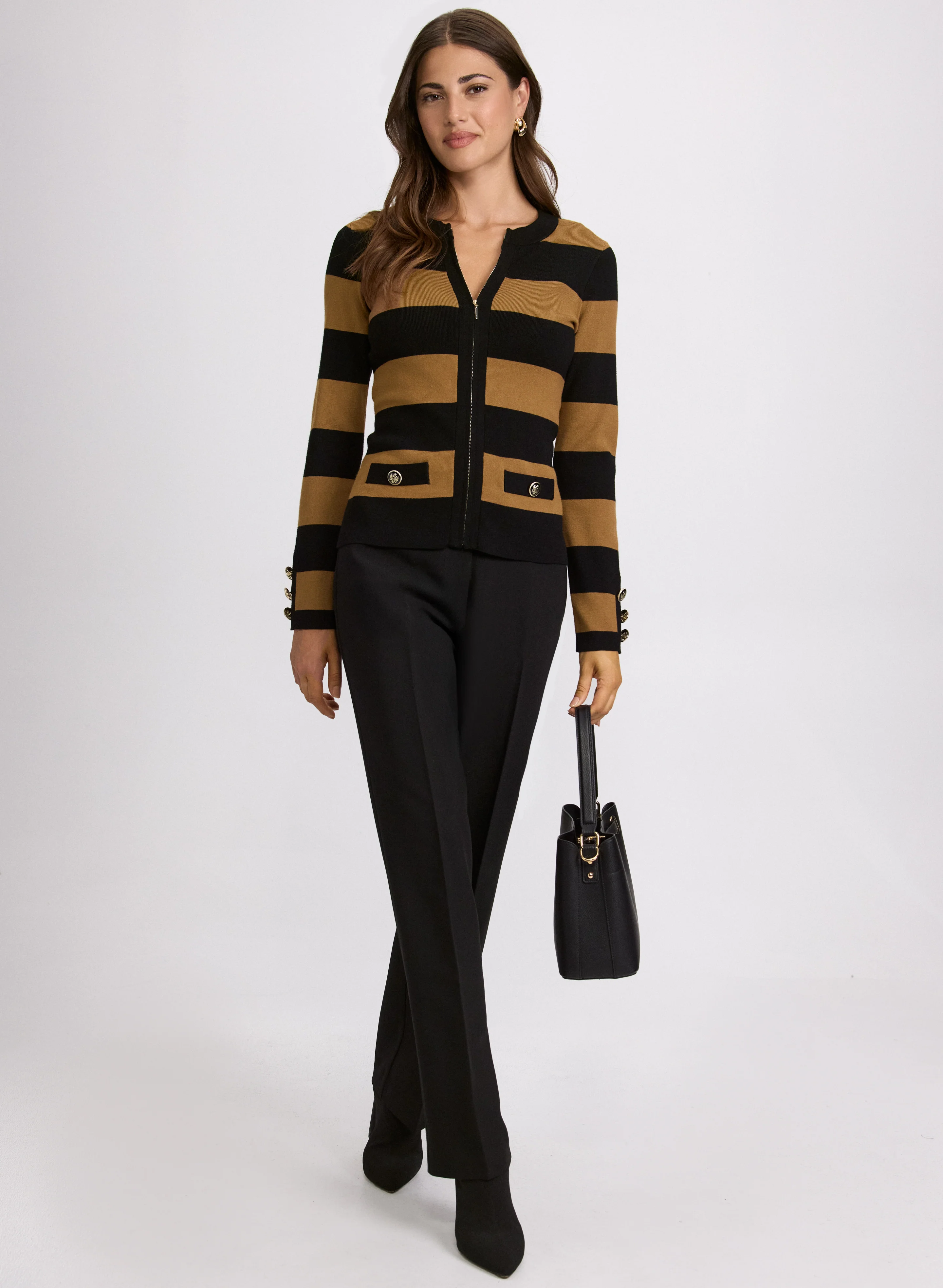 Stripe Zip Cardigan - Image 3