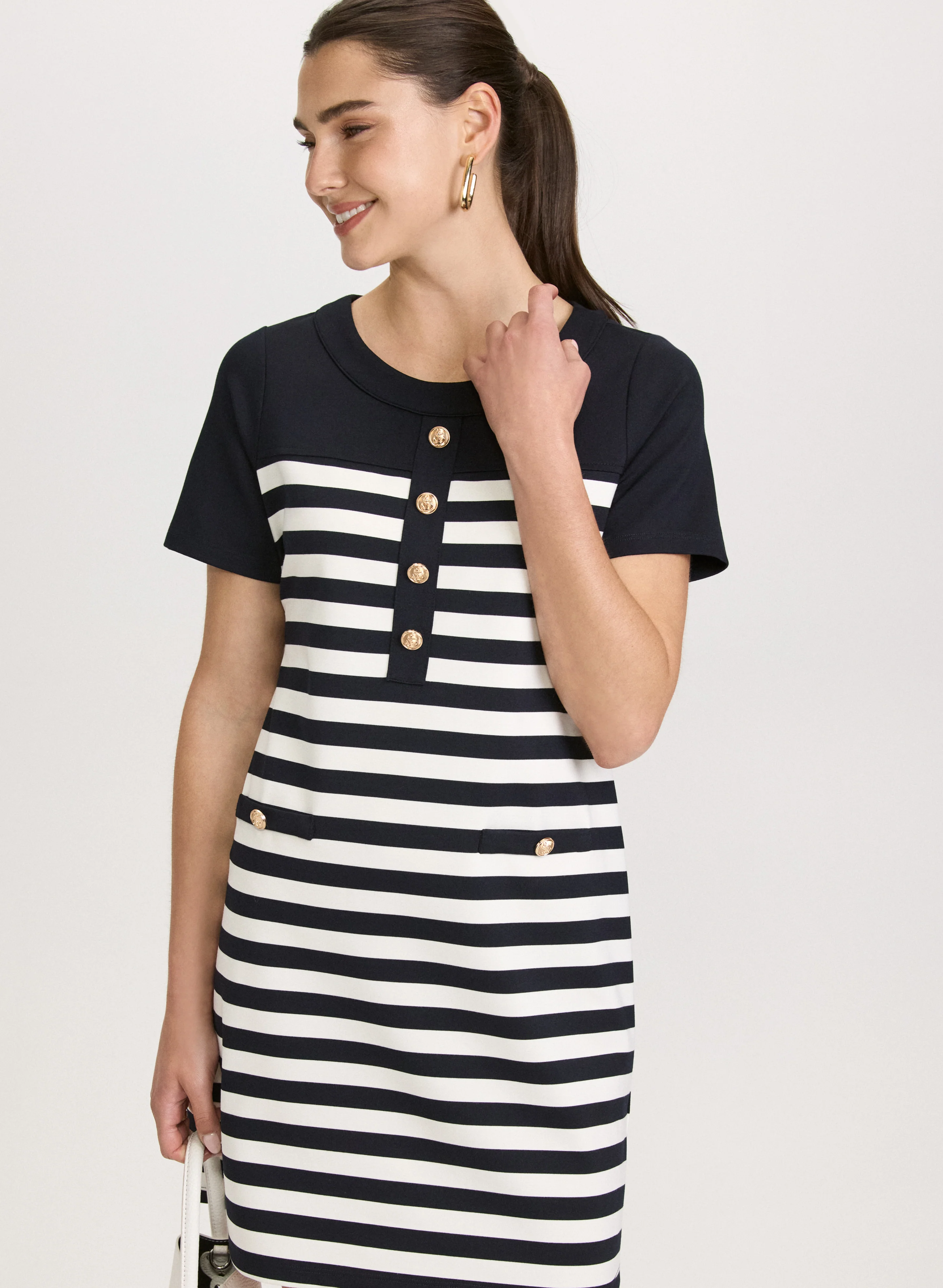 Striped A-Line Dress - Image 4