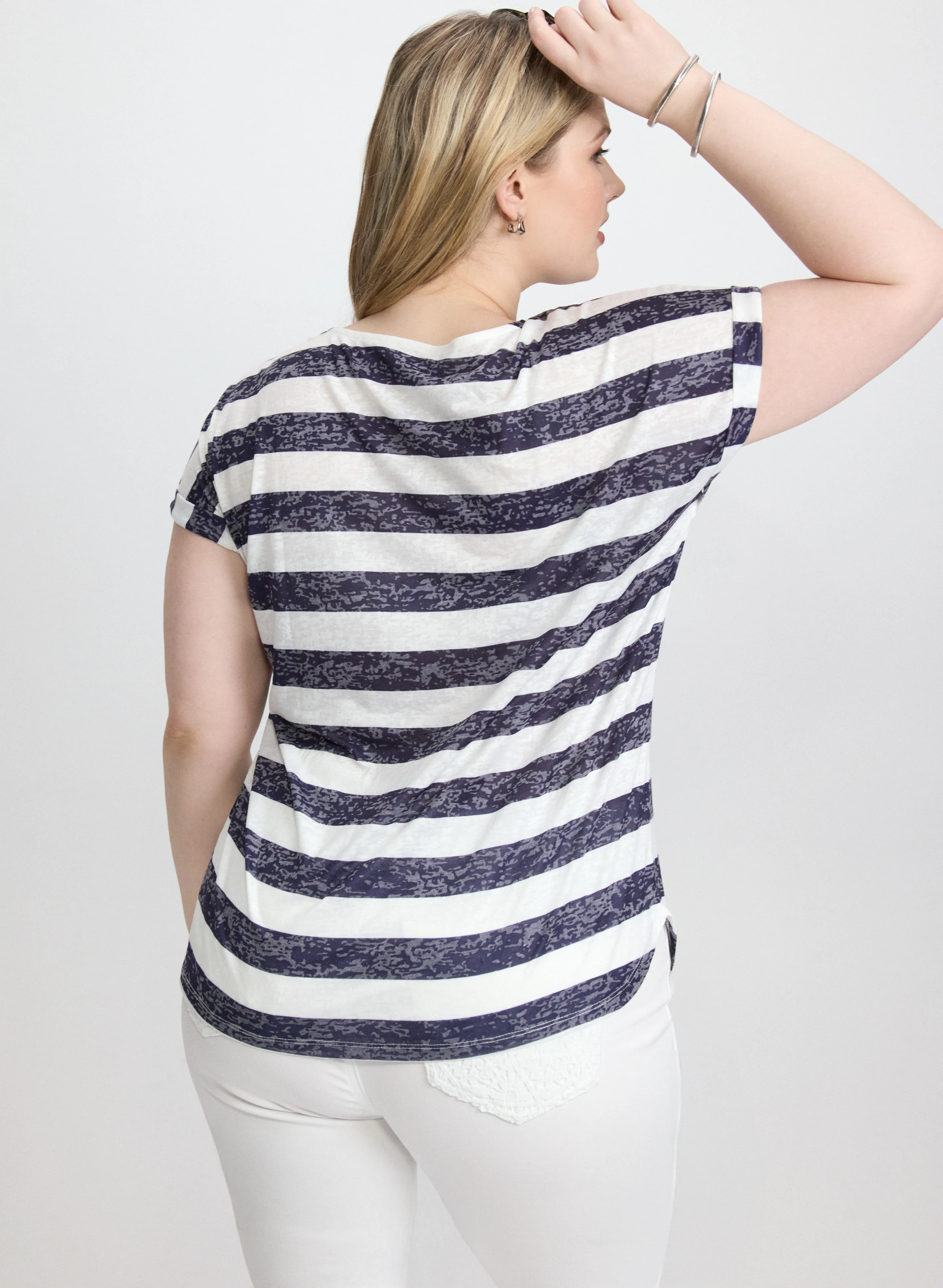 Striped Burnout T-Shirt - Image 4