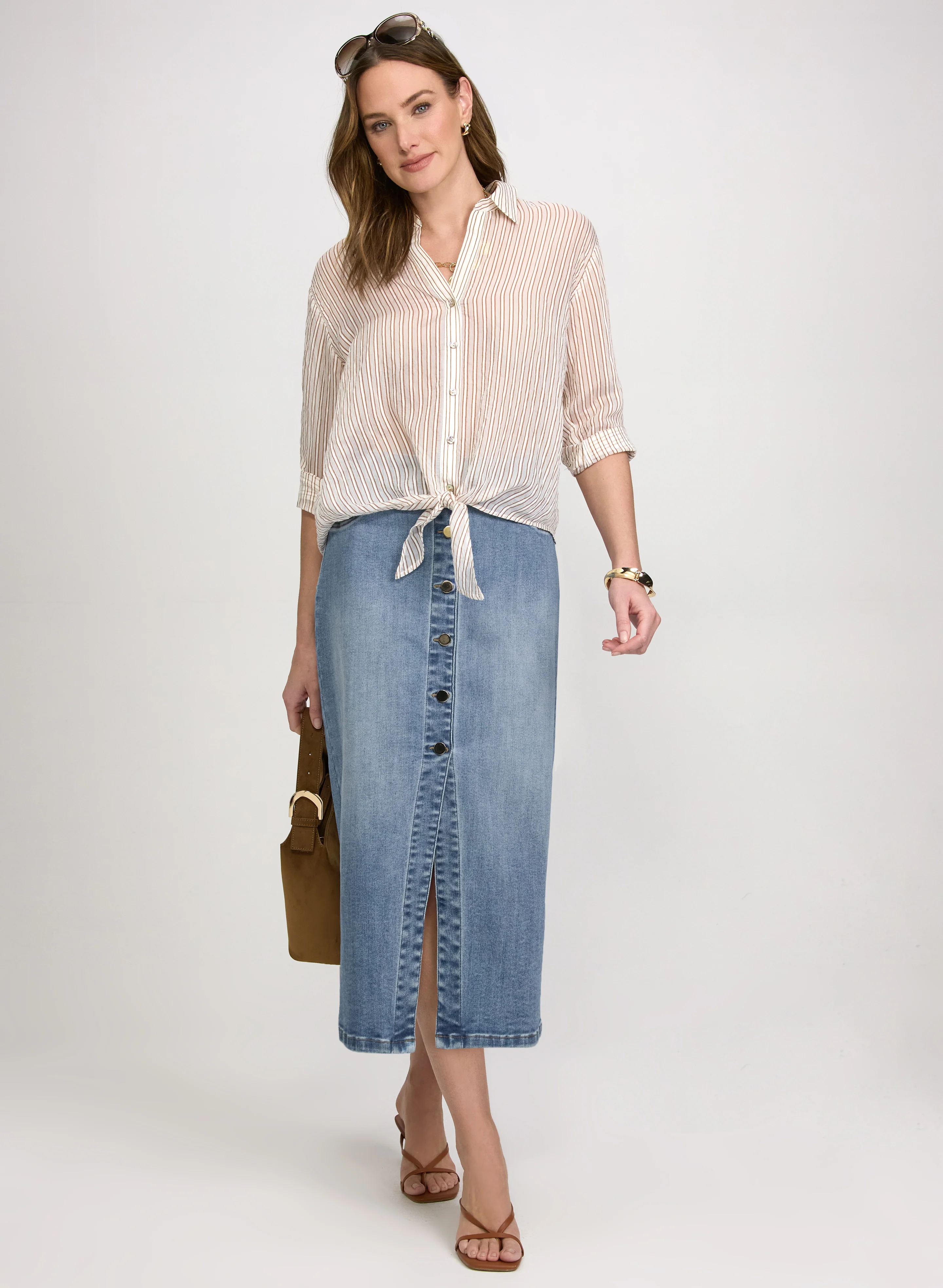 Striped Button-Down Blouse - Image 4