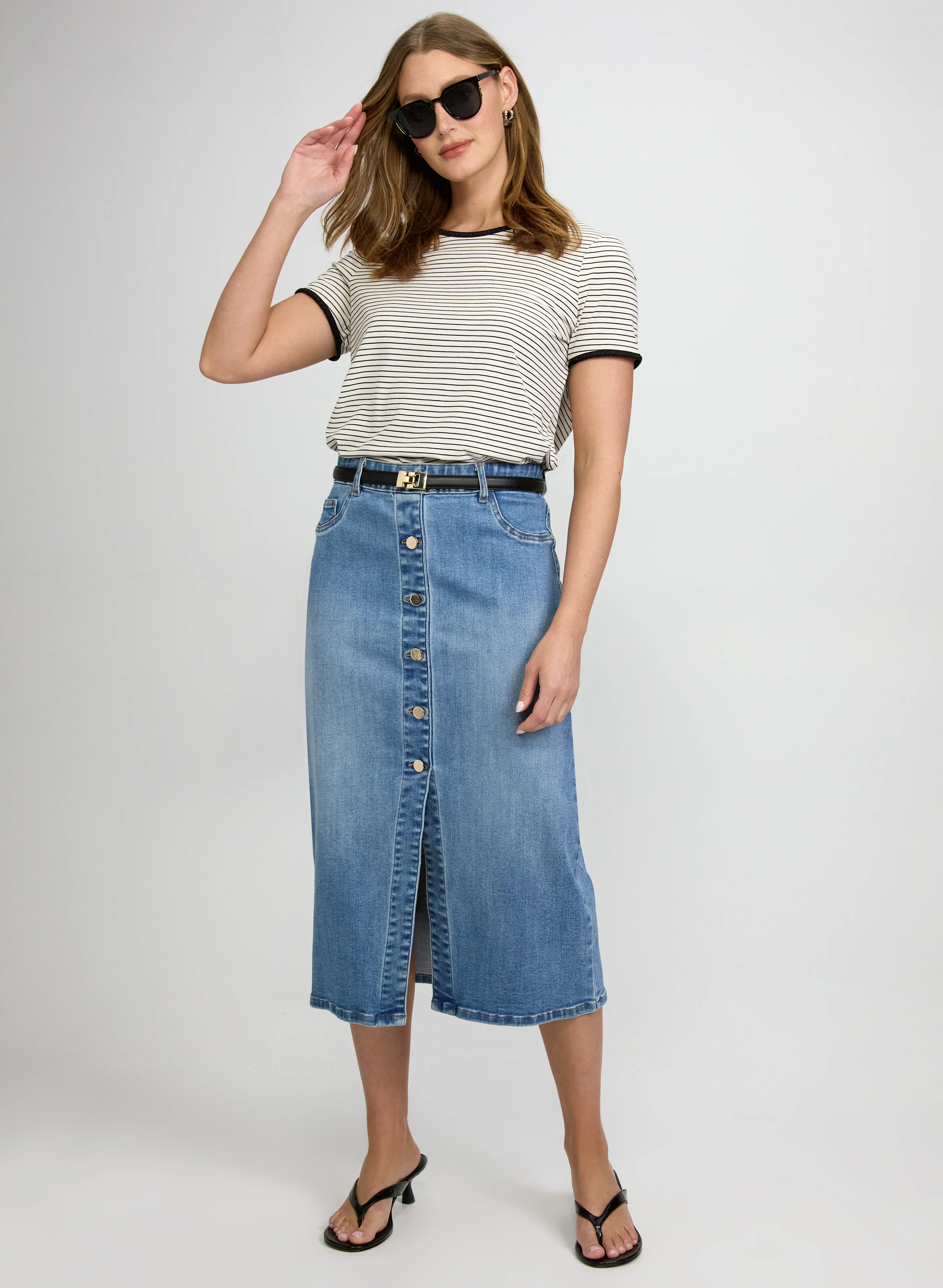 Striped Contrast Trim T-Shirt - Image 3