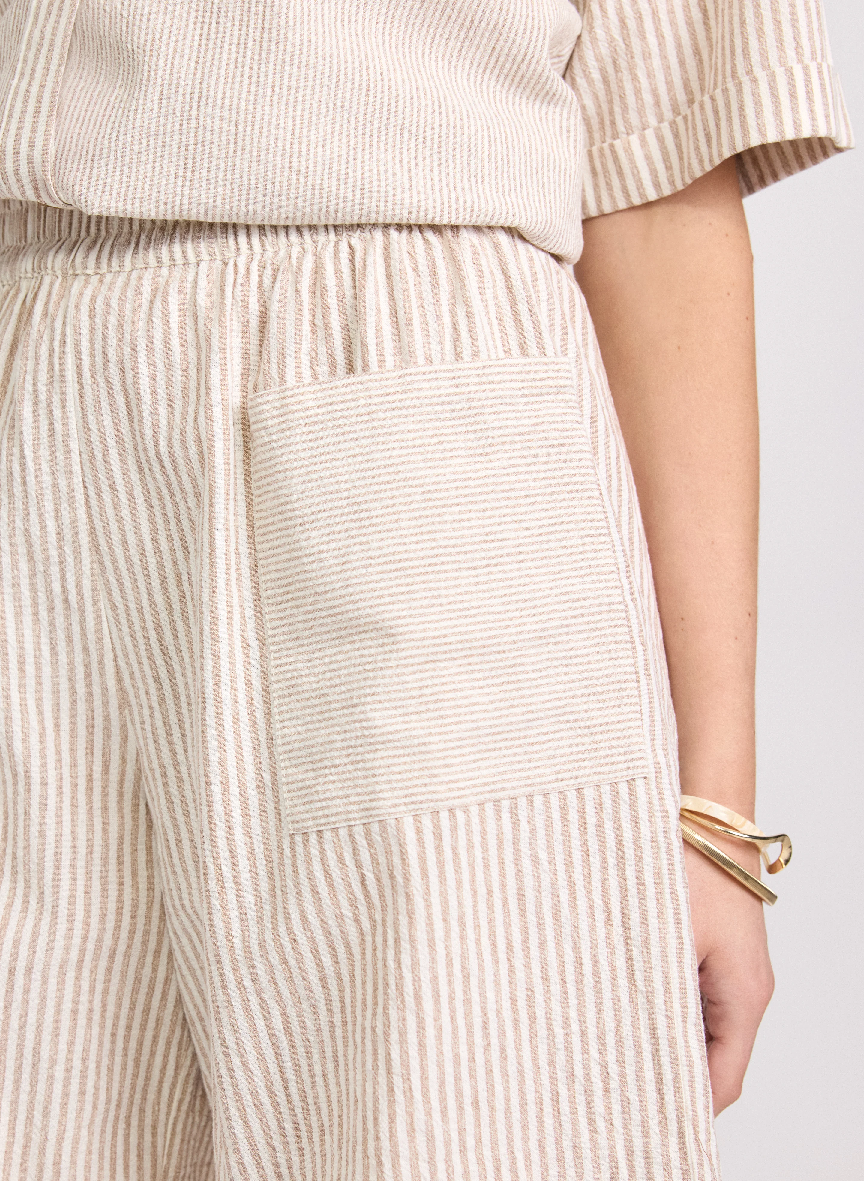 Striped Cotton Shorts - Image 2