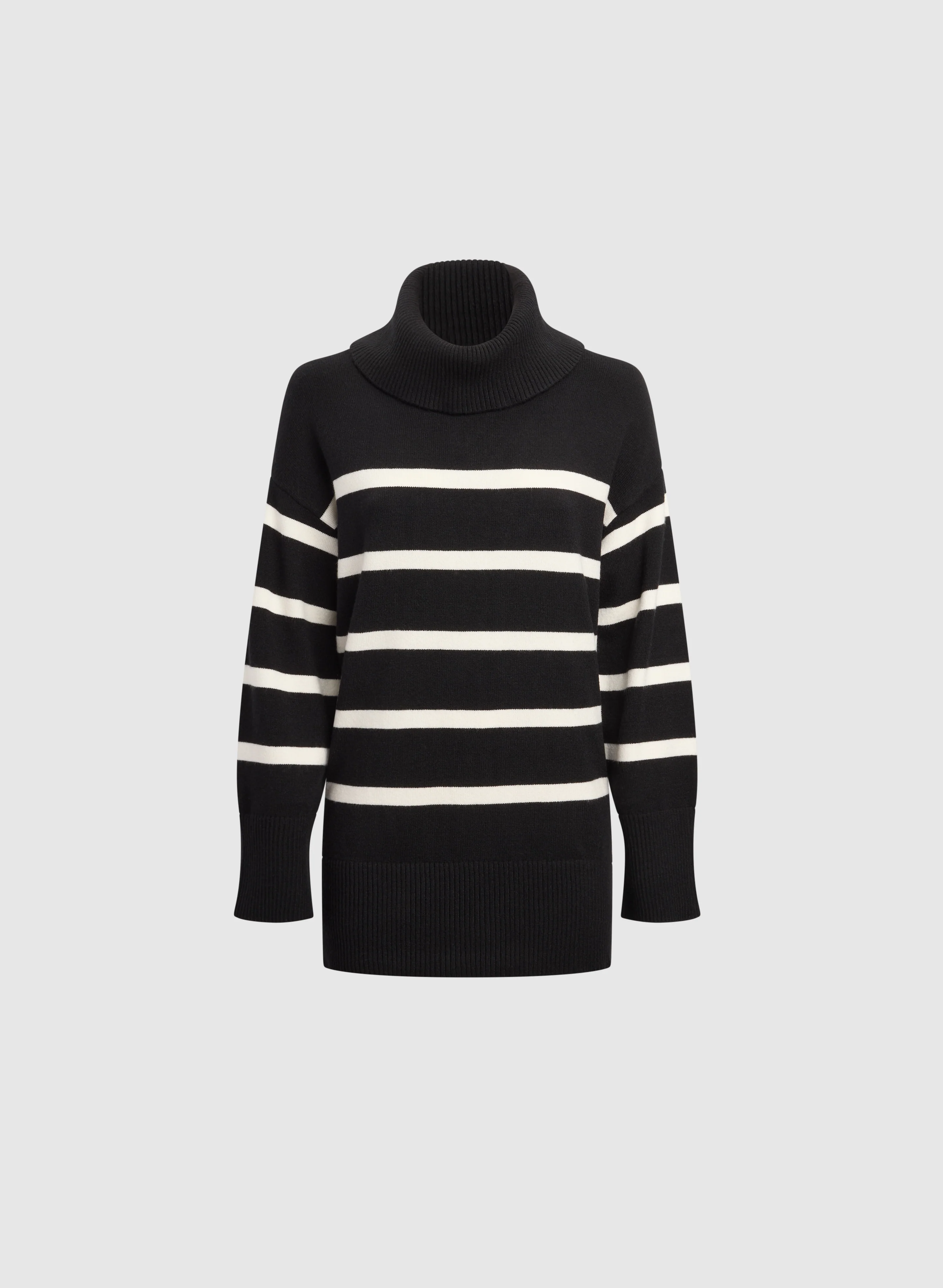 Striped Cowl Neck Tunic Sweater - Image 6