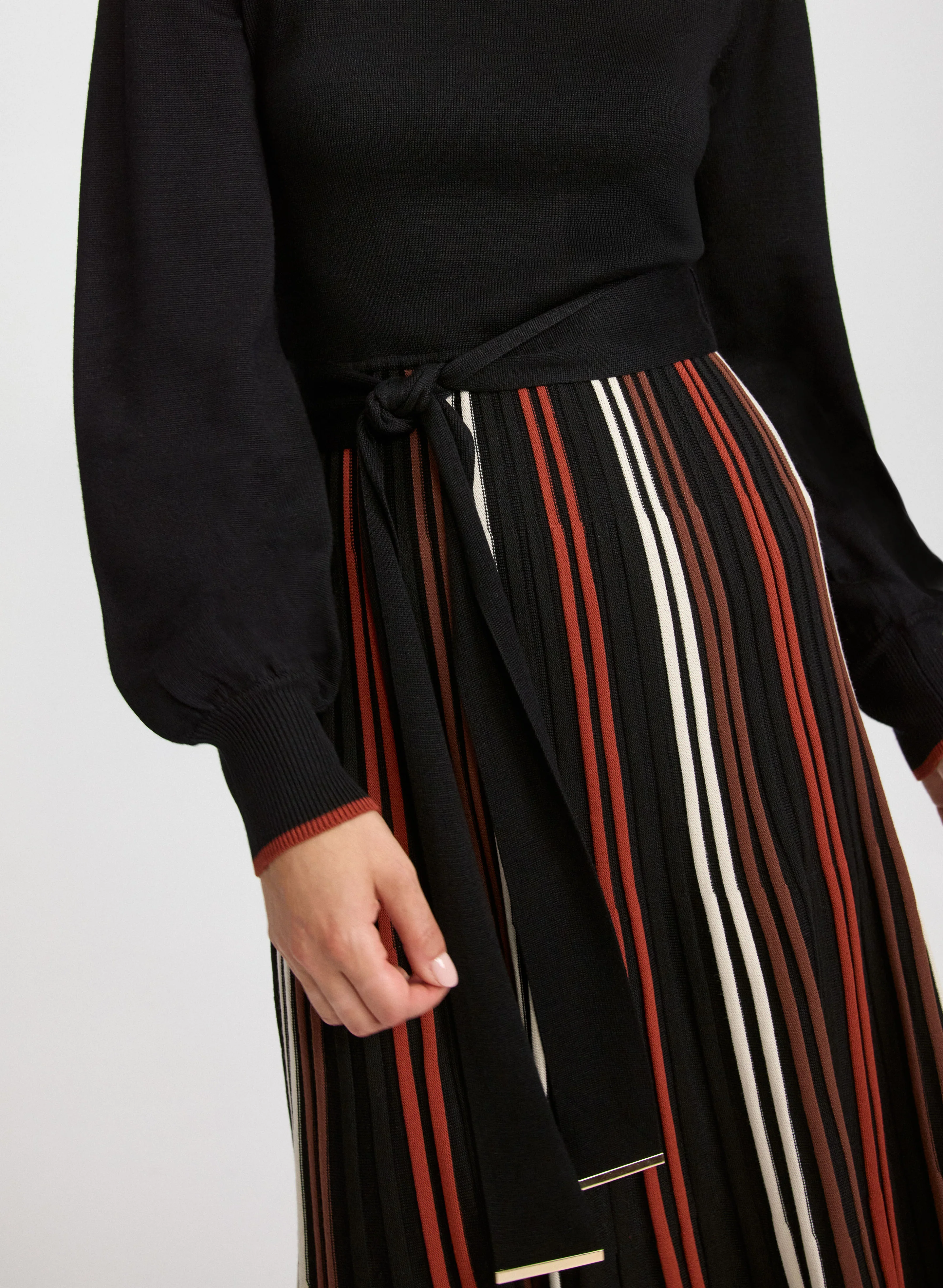 Striped Illusion Sweater Dress - Image 5