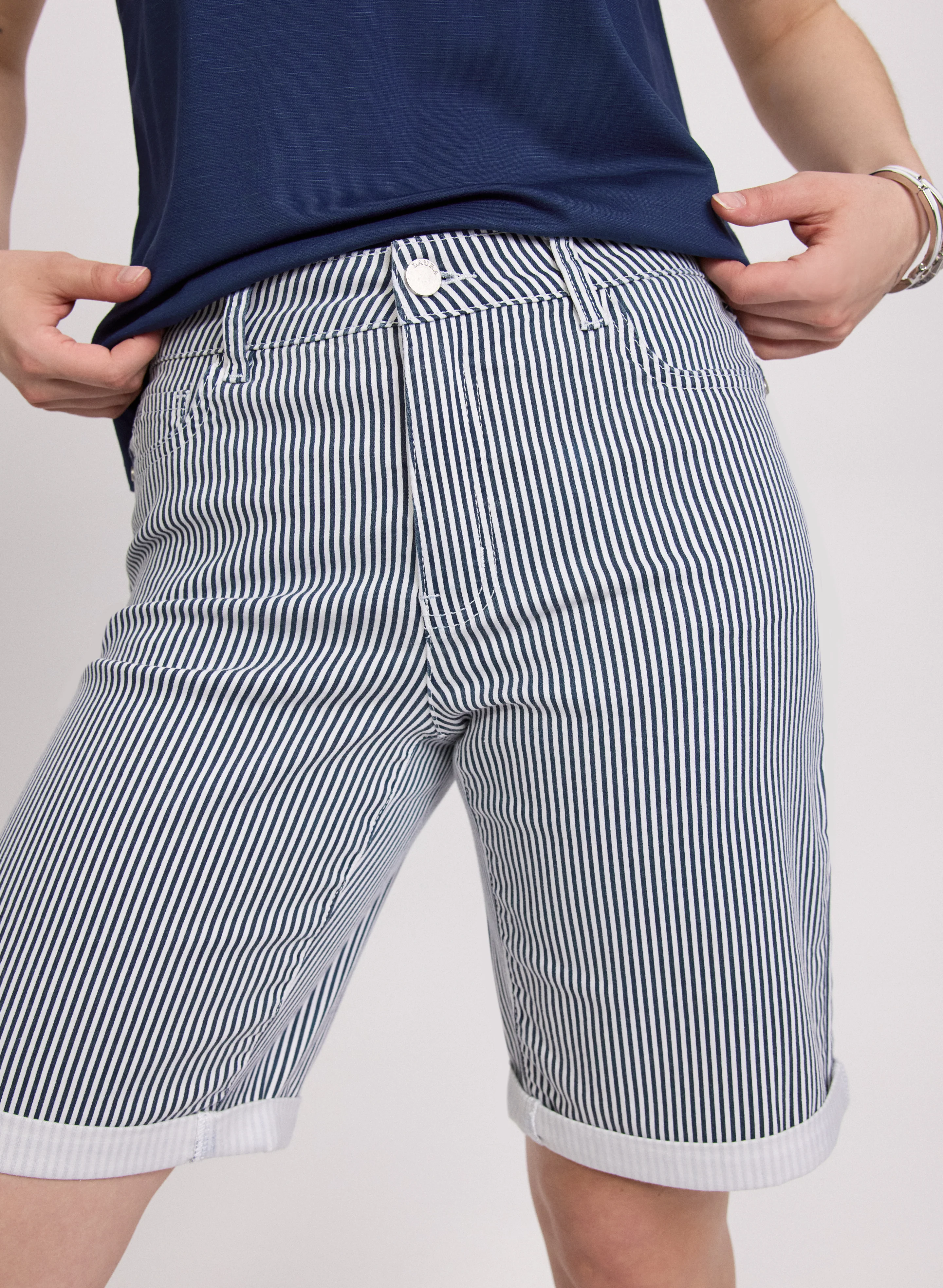 Striped Jean Shorts - Image 5