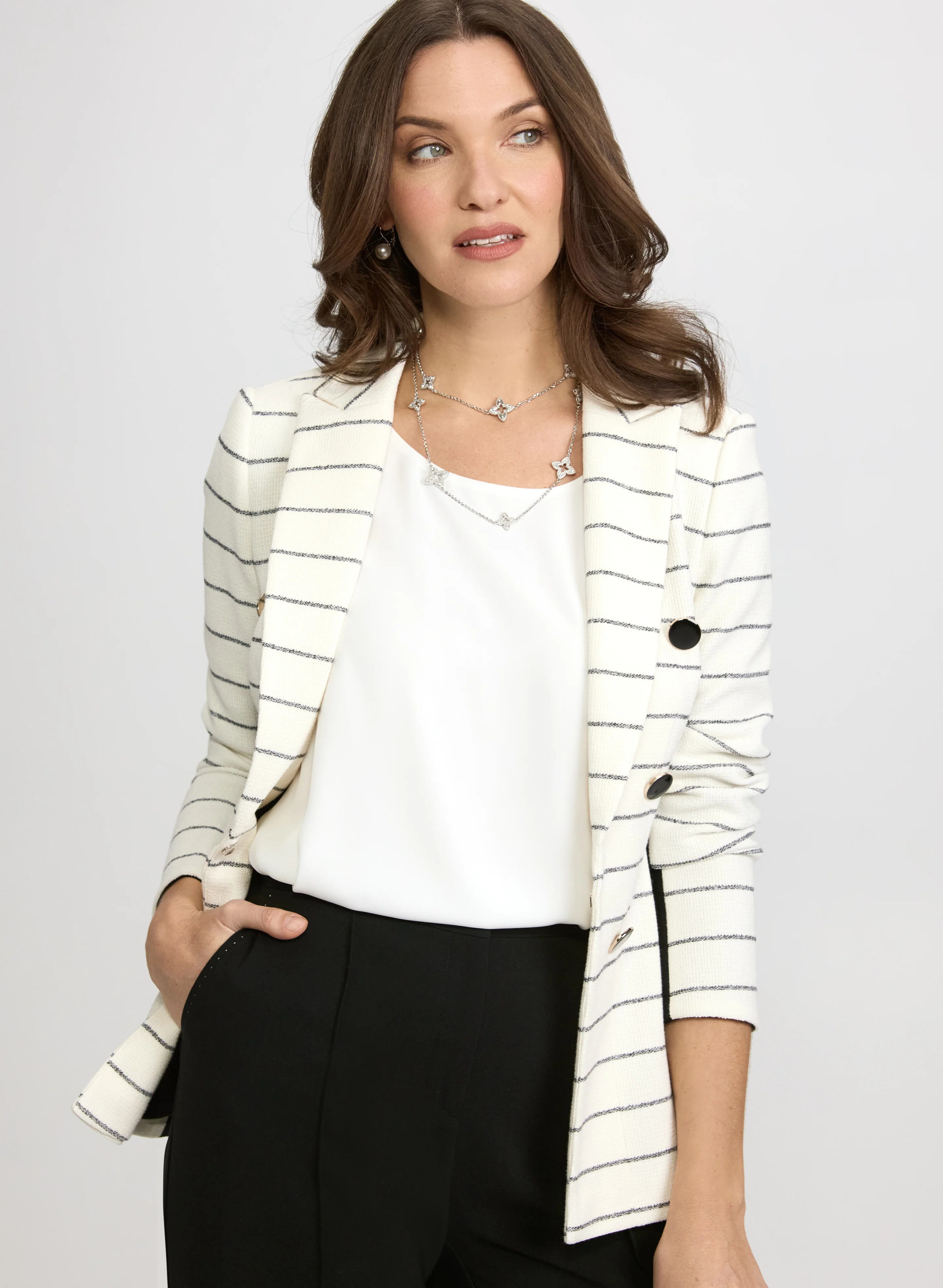 Striped Knit Blazer