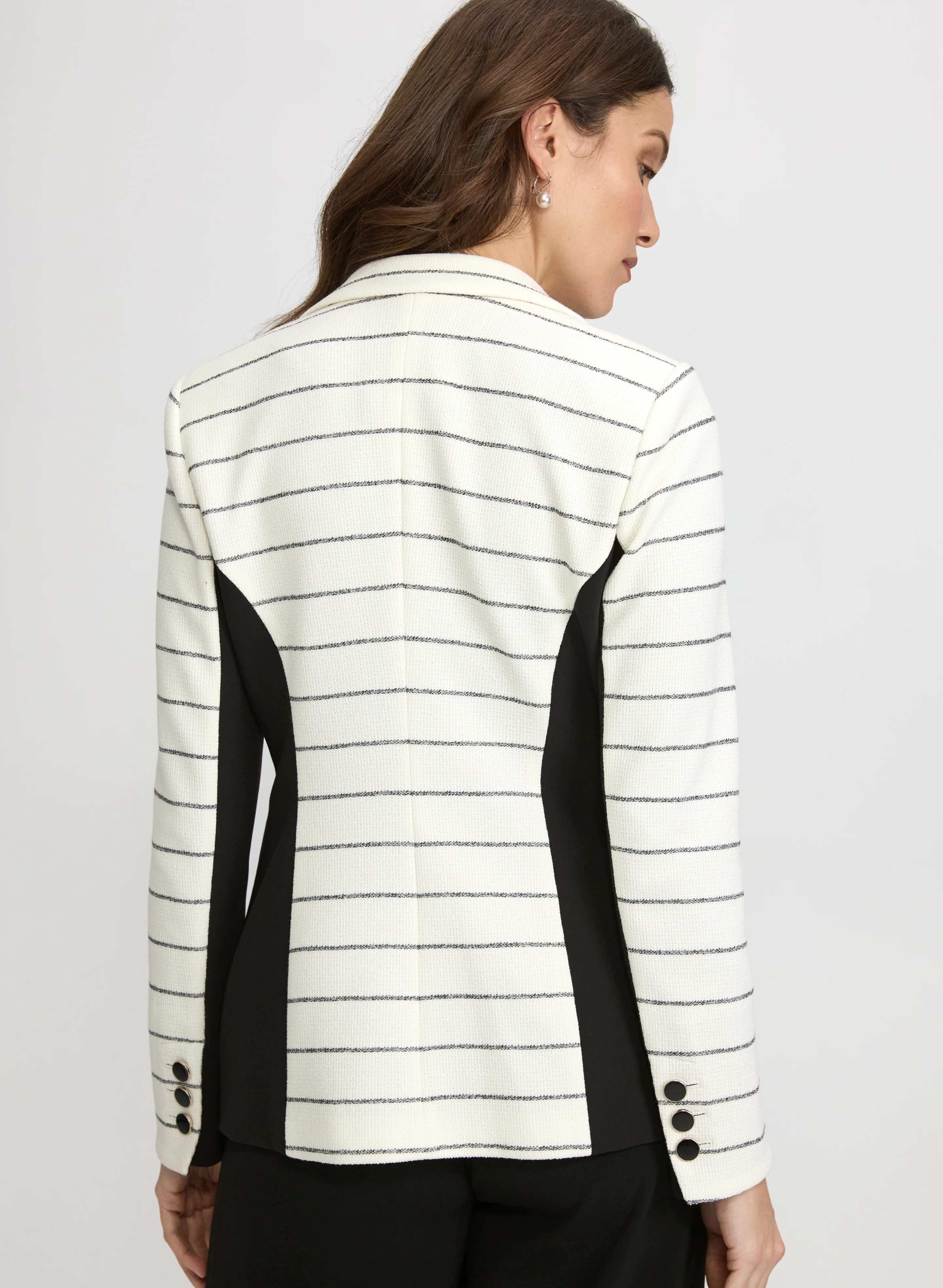 Striped Knit Blazer - Image 4