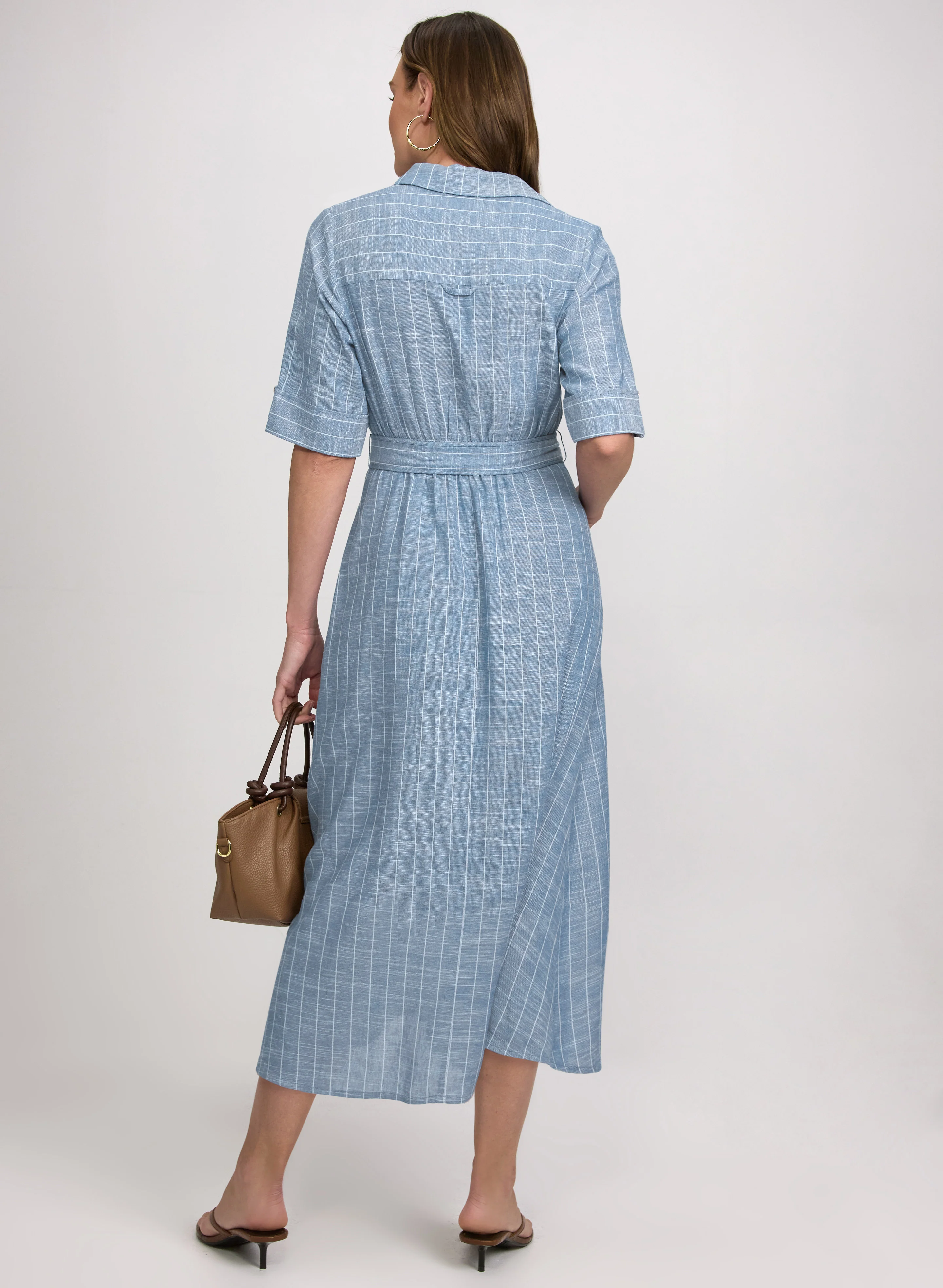 Striped Linen-Blend Shirt Dress - Image 5