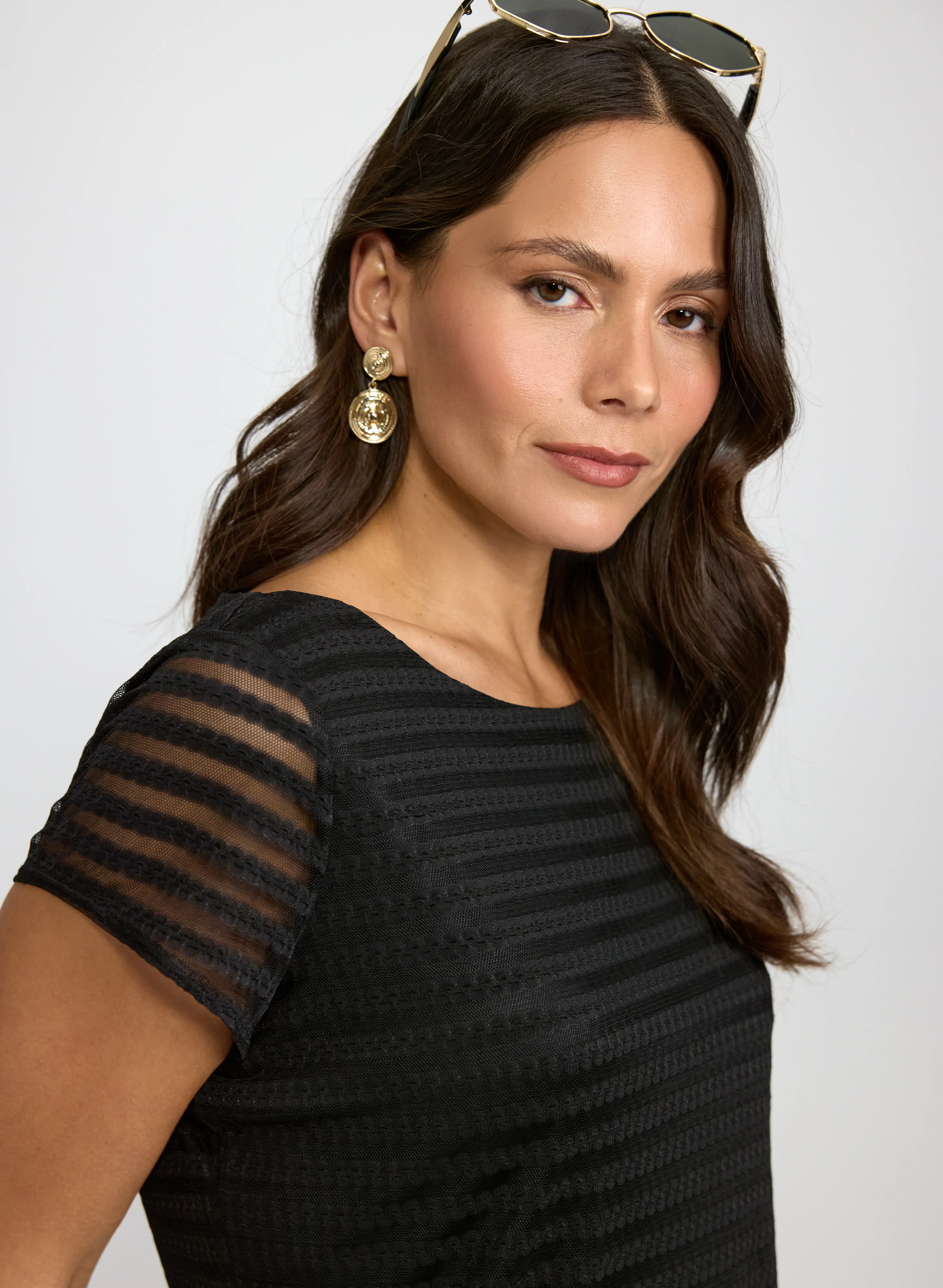 Striped Mesh Top - Image 2