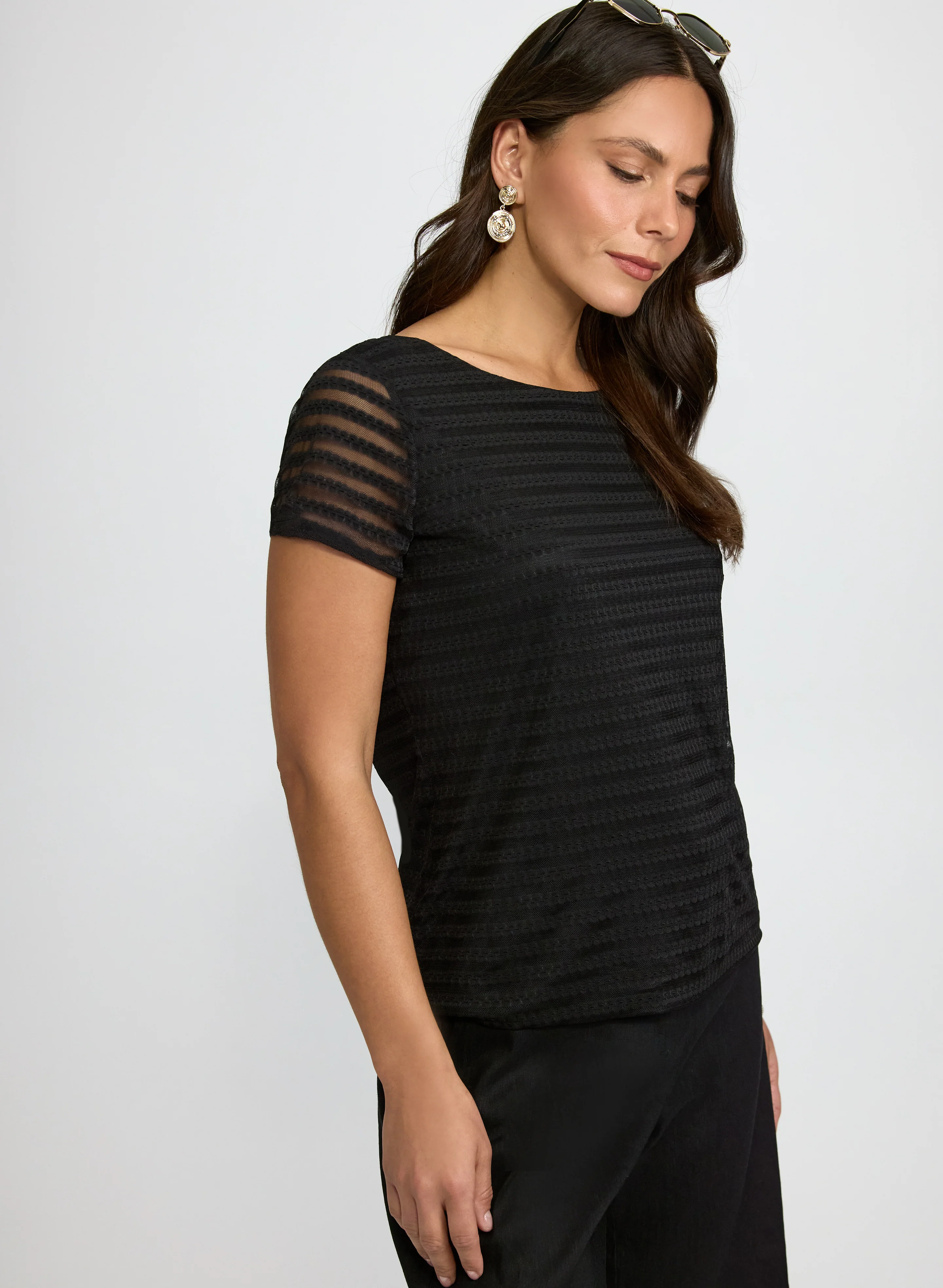 Striped Mesh Top - Image 4