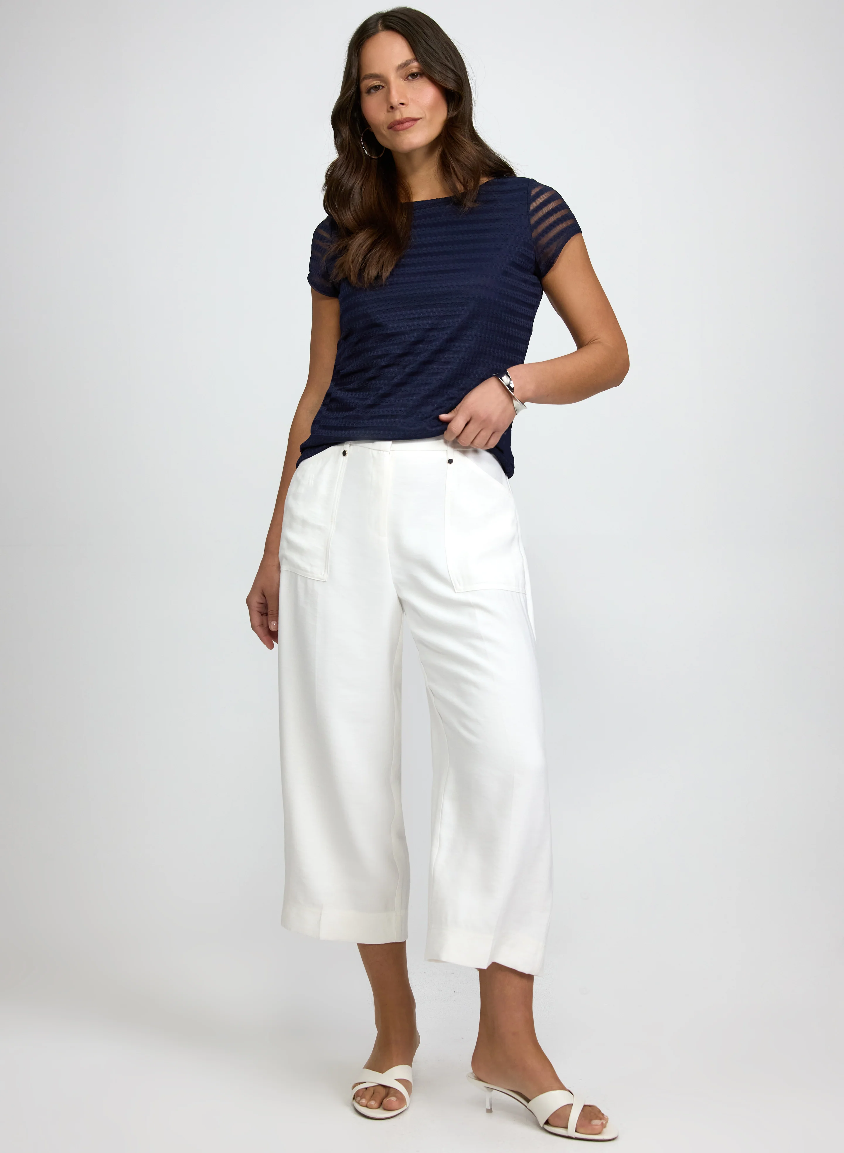 Striped Mesh Top - Image 3
