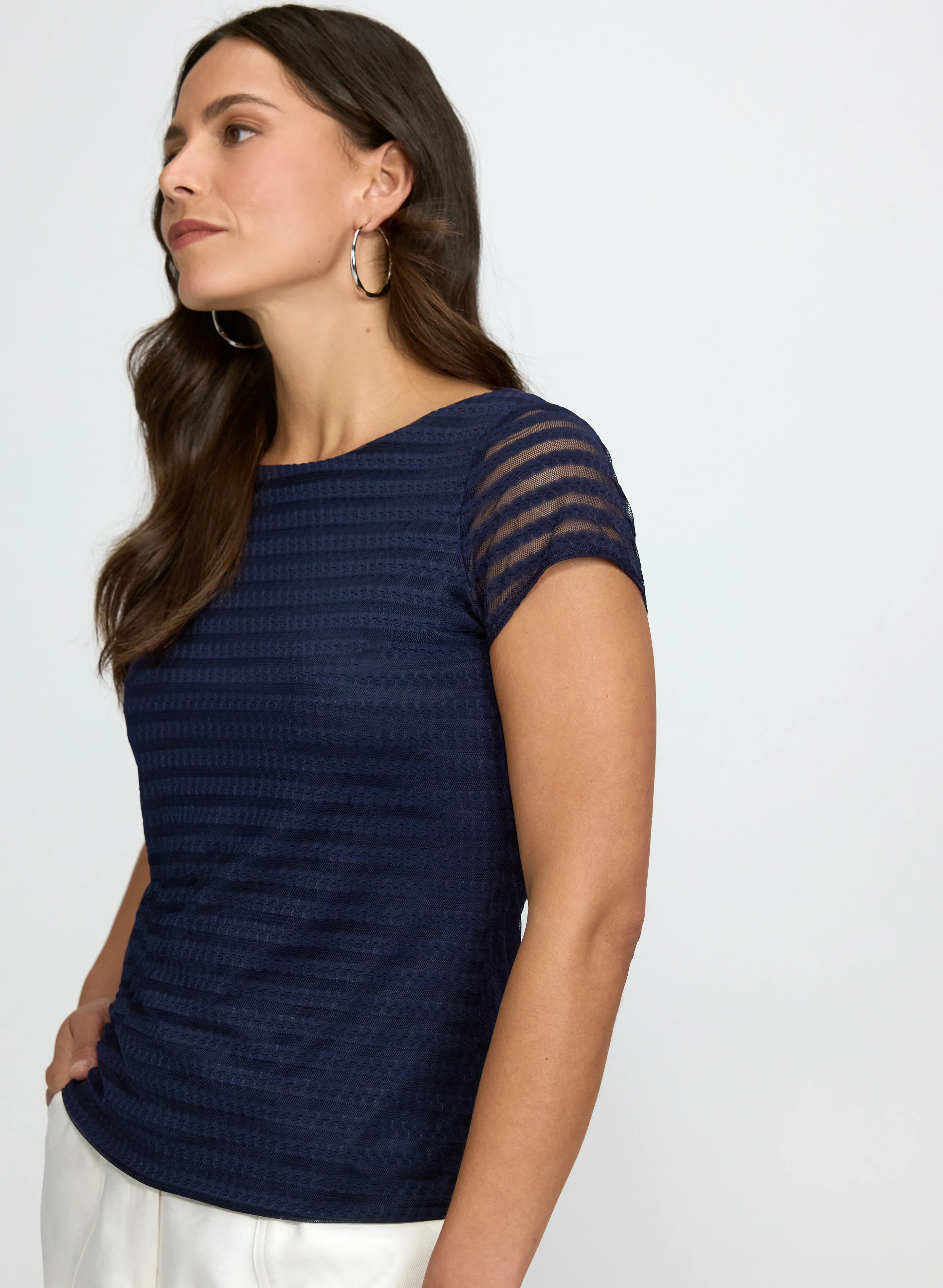Striped Mesh Top - Image 5