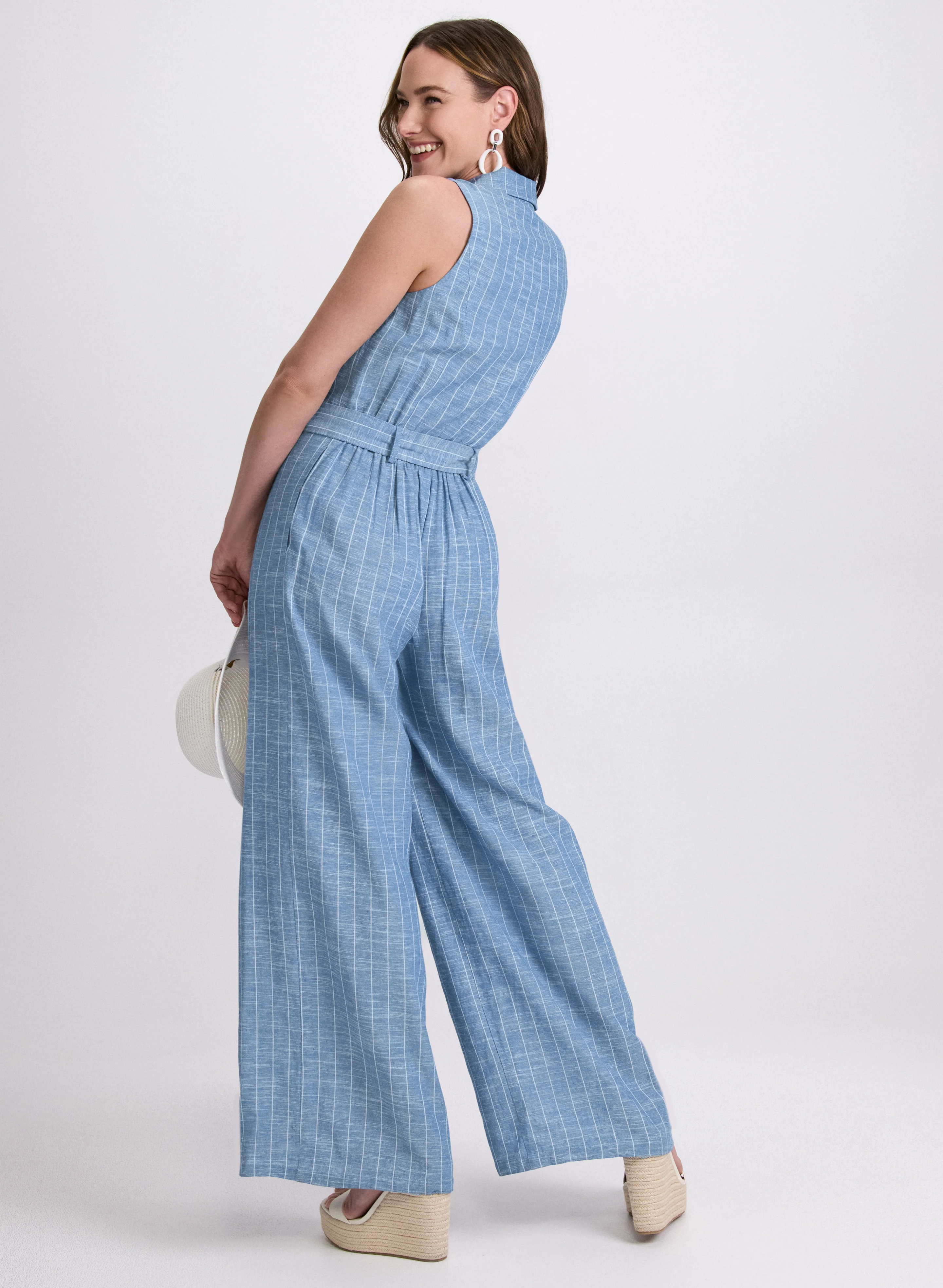 Striped Wide-Leg Jumpsuit - Image 3