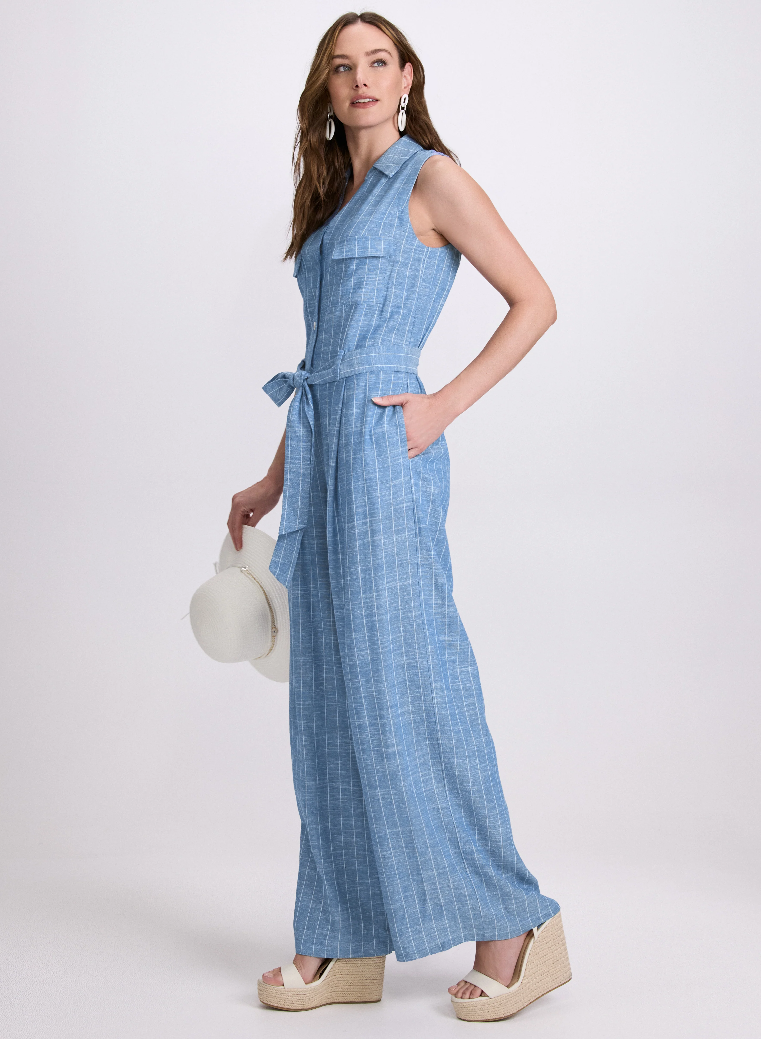 Striped Wide-Leg Jumpsuit - Image 4