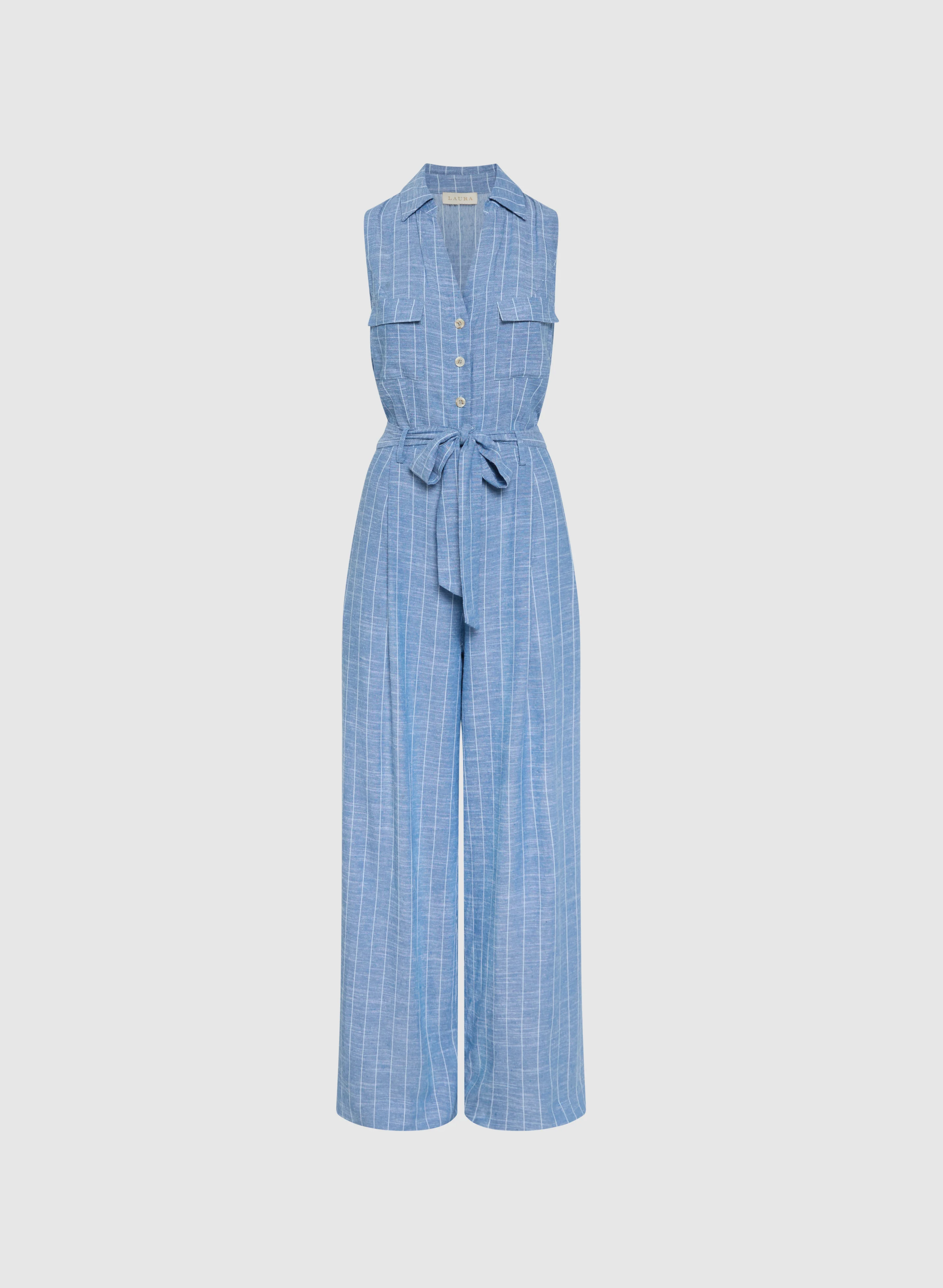 Striped Wide-Leg Jumpsuit - Image 7