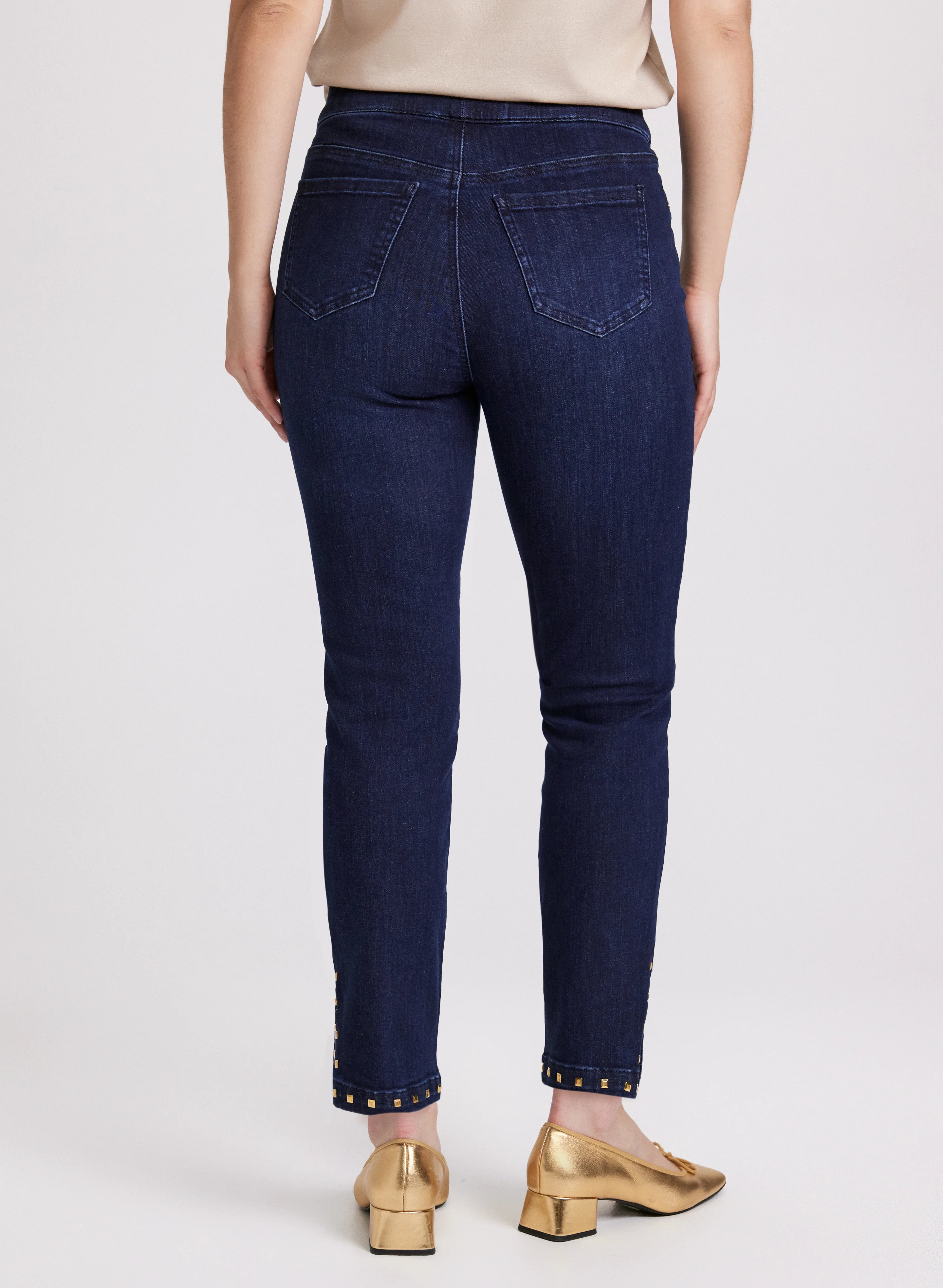 Studded Hem Slim-Leg Jeans - Image 4