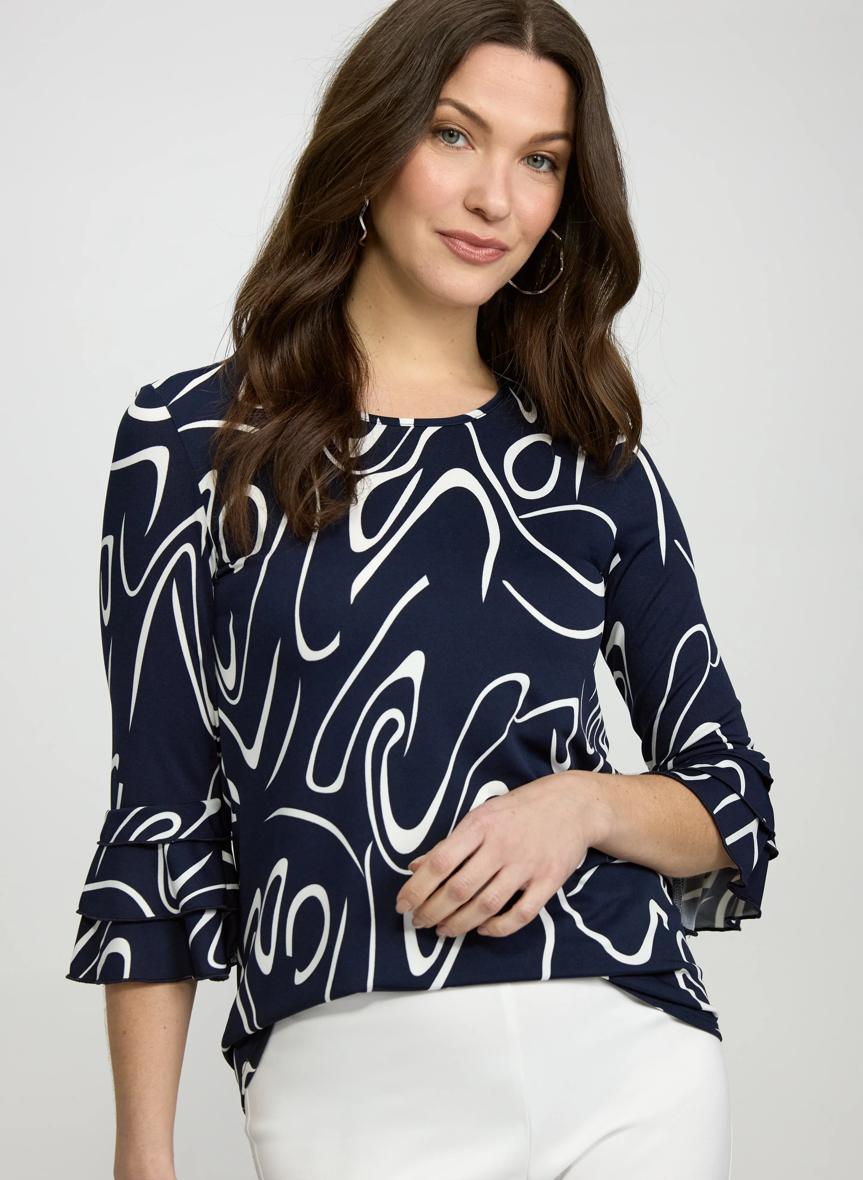 Swirl Print Top
