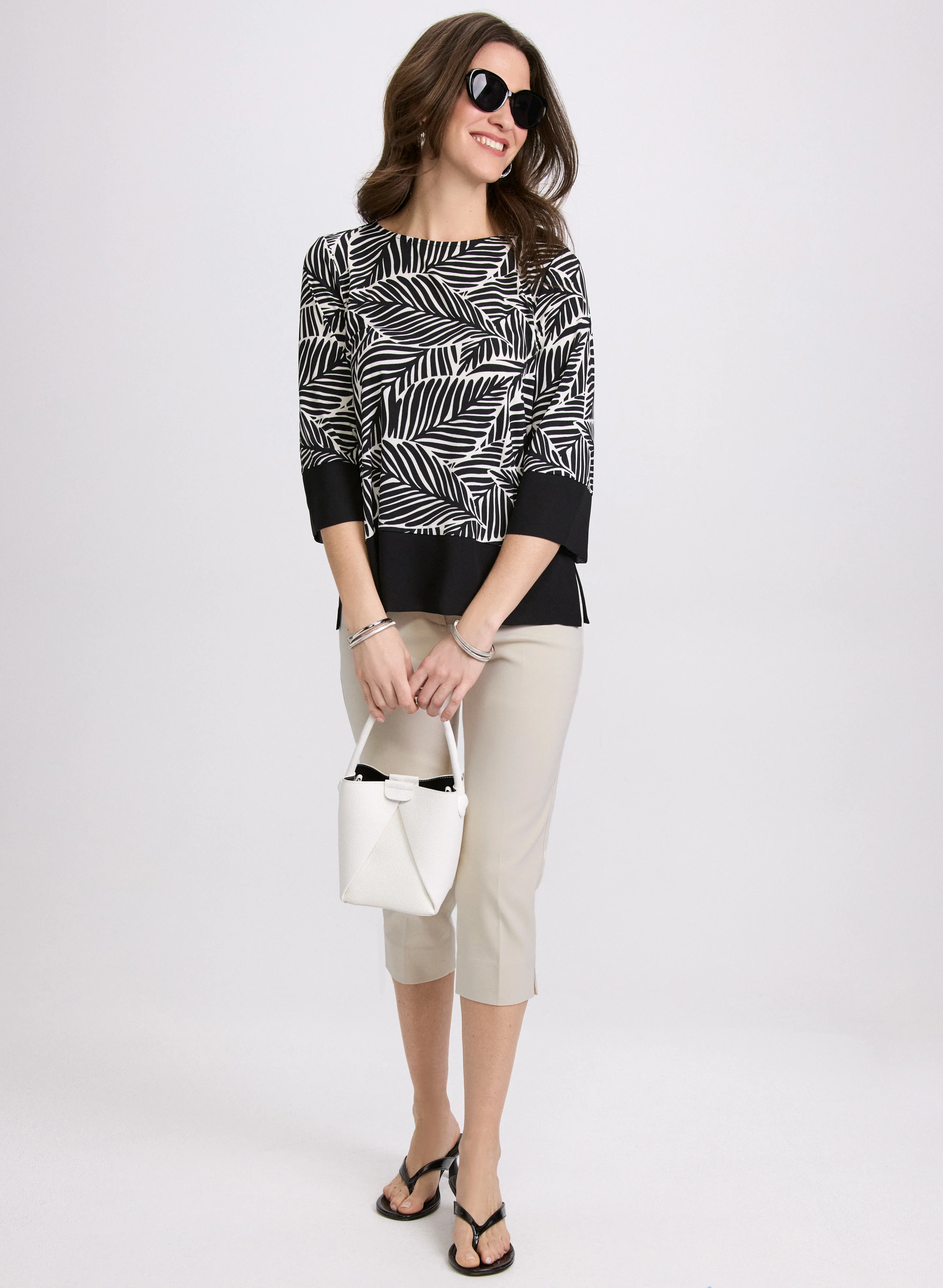 Tab Detail Slim-Leg Capris - Image 3
