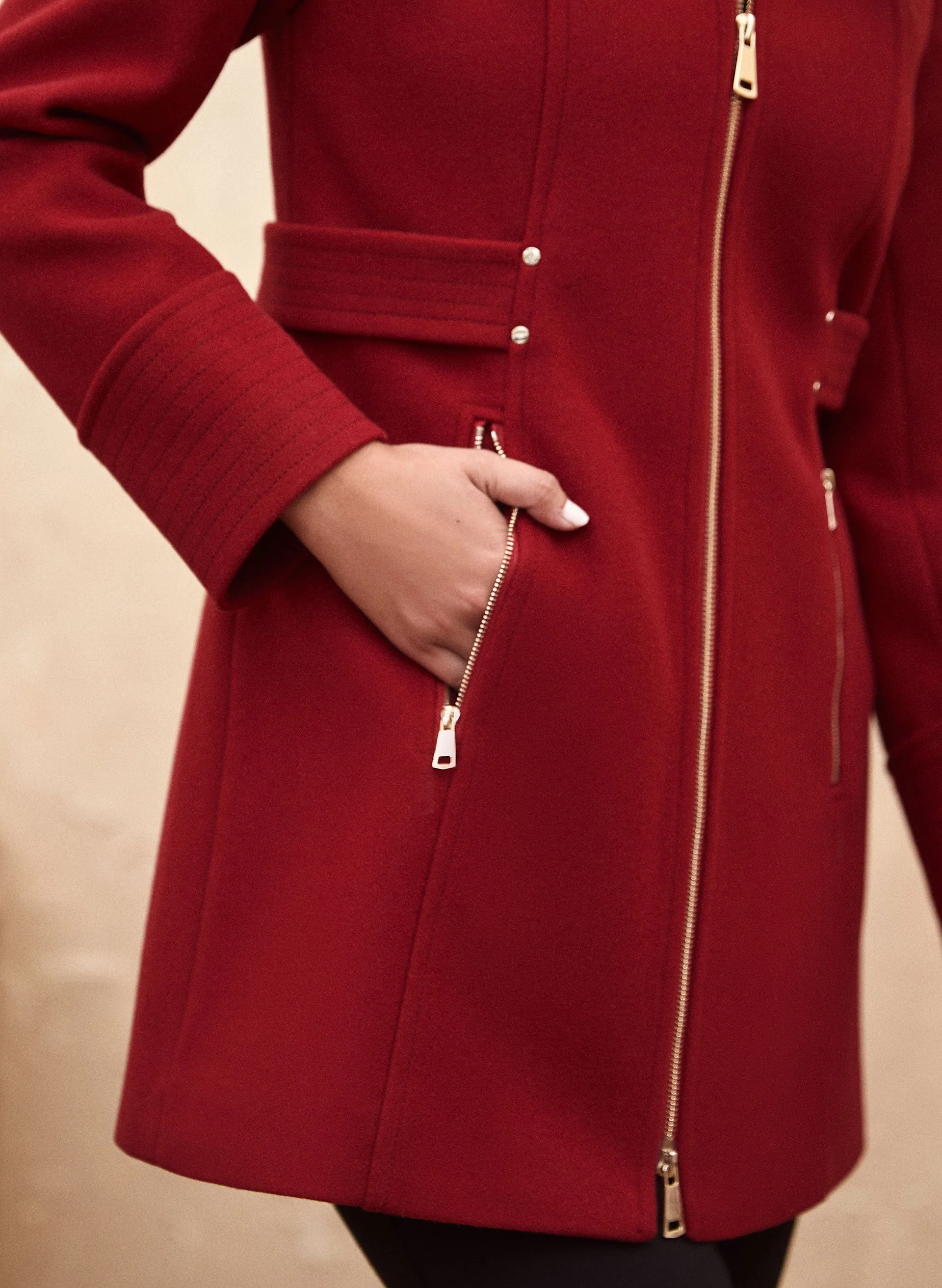 Tab Detail Wool Blend Coat - Image 4