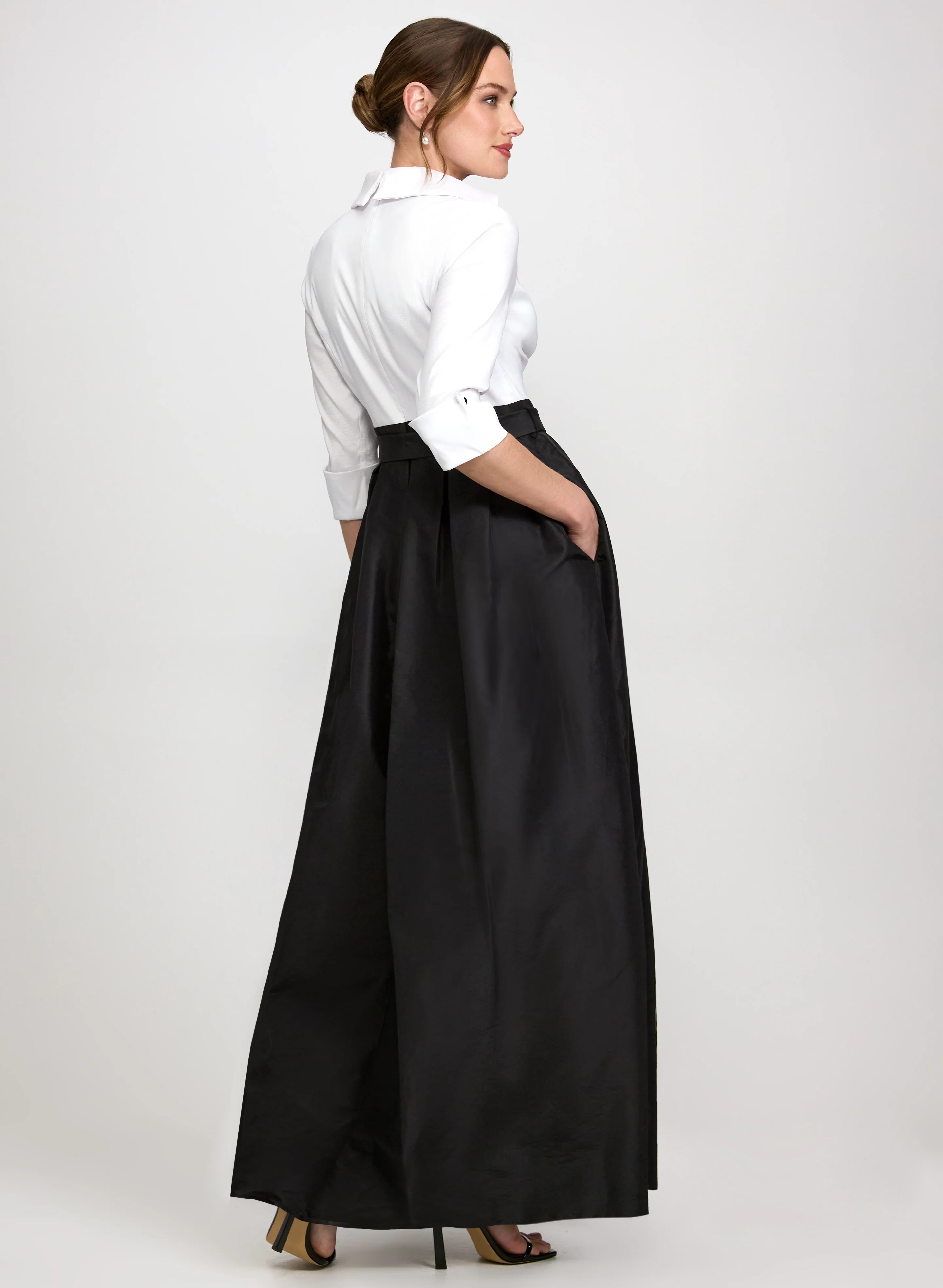 Taffeta Fit & Flare Dress - Image 2