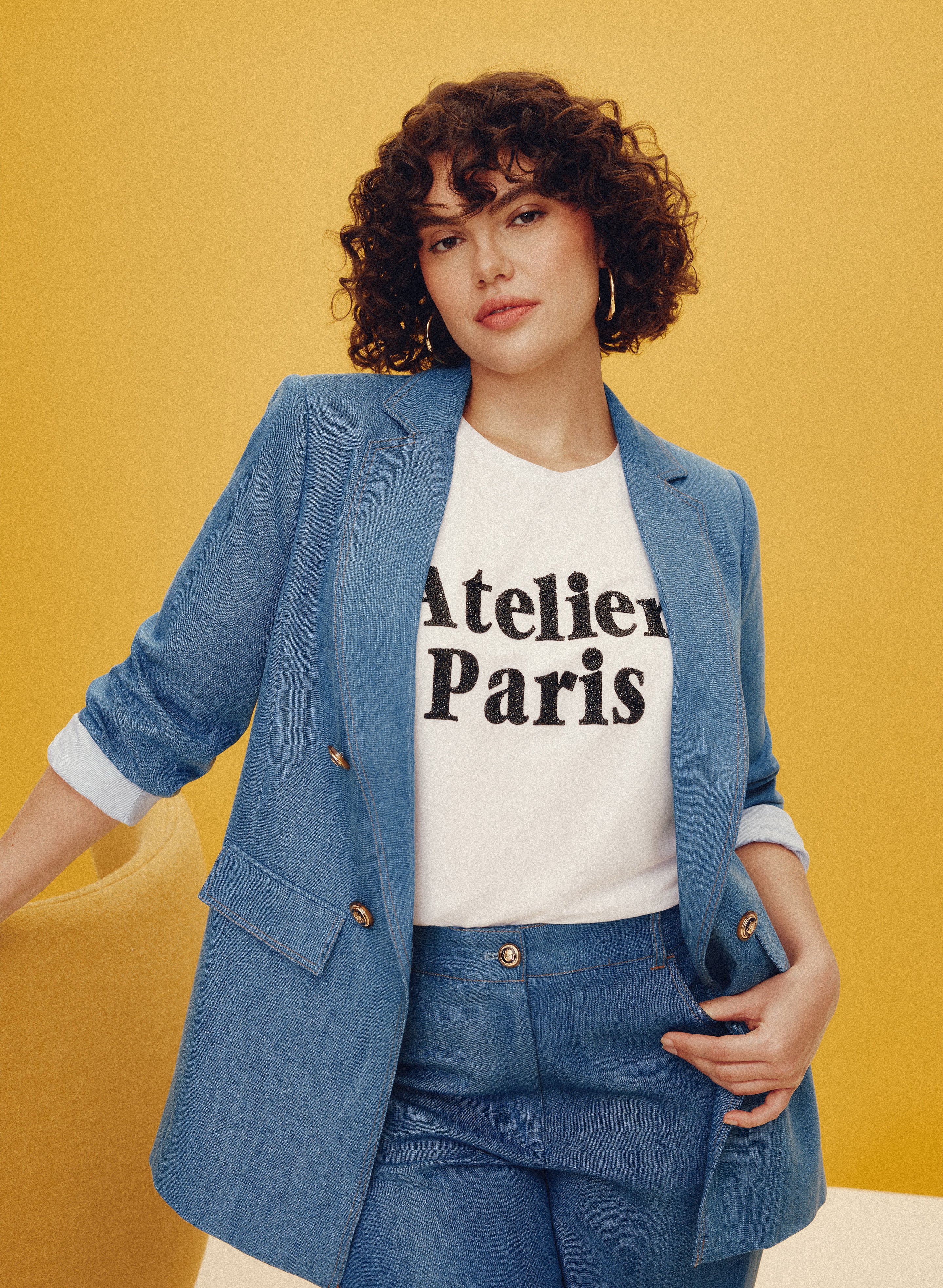 Lyocell Denim Blazer - Image 3