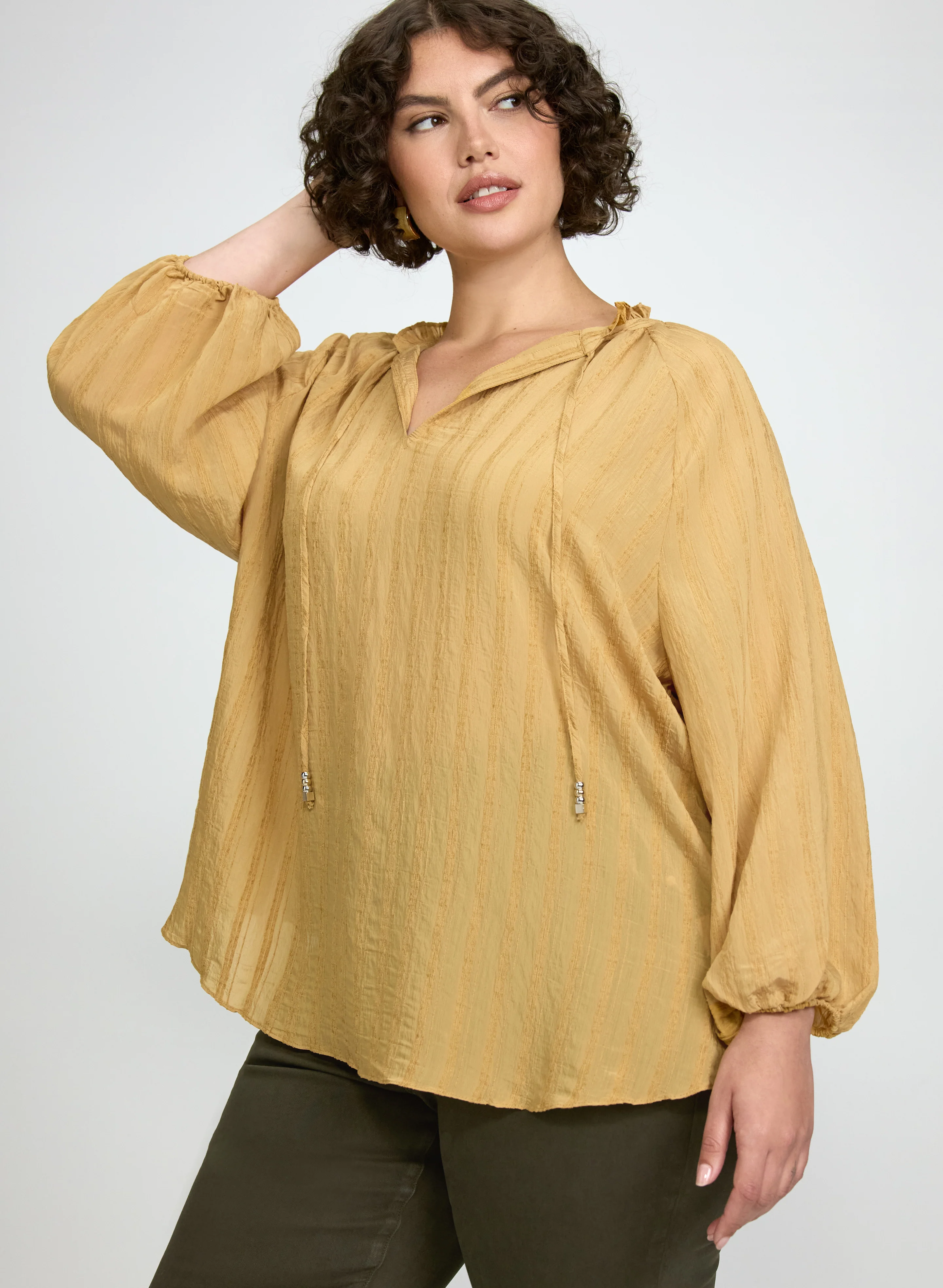 Textured 3/4 Sleeve Blouse - Image 7