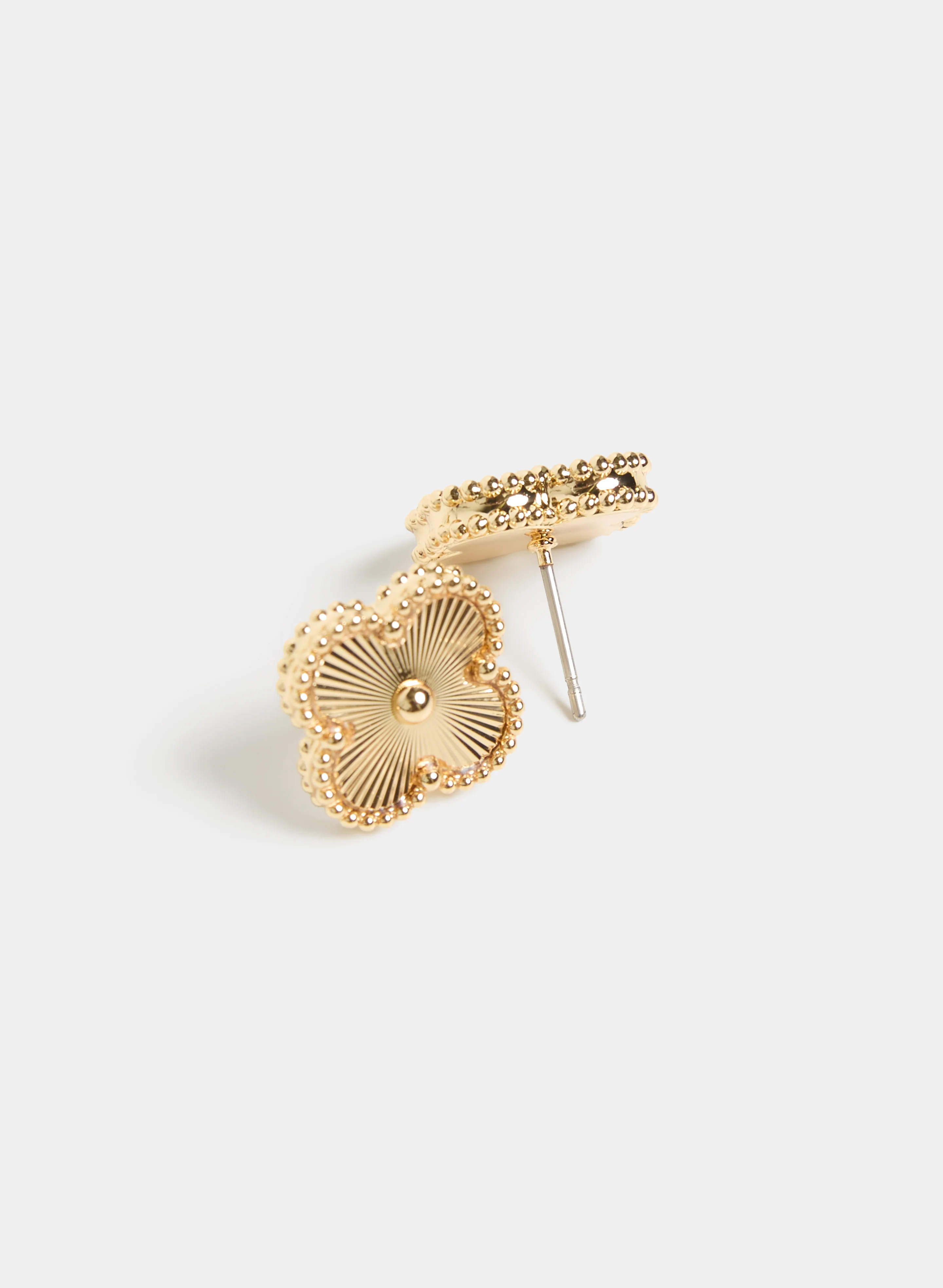 Textured Clover Earrings - Image 2