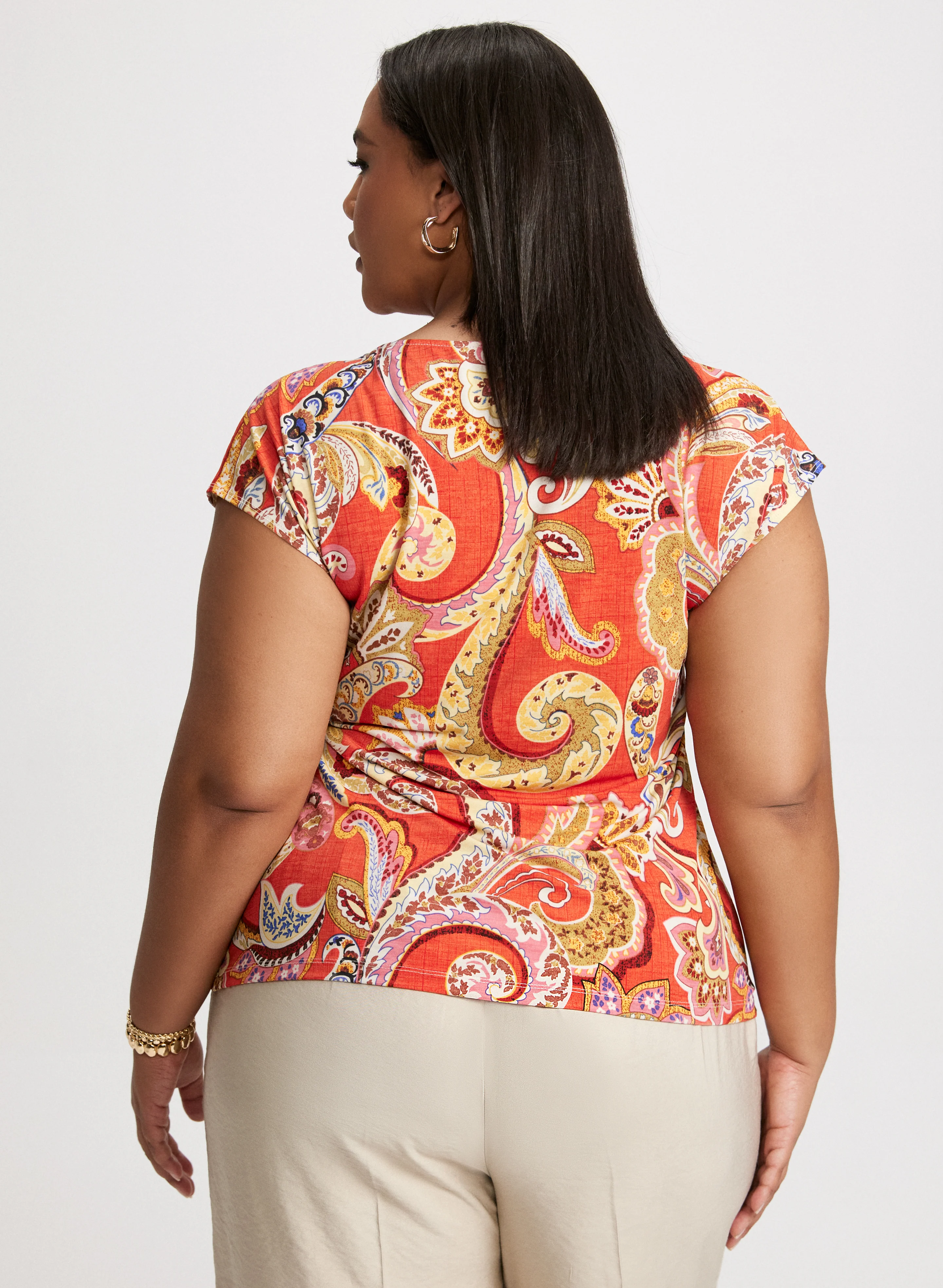 Tie Detail Paisley Top - Image 4