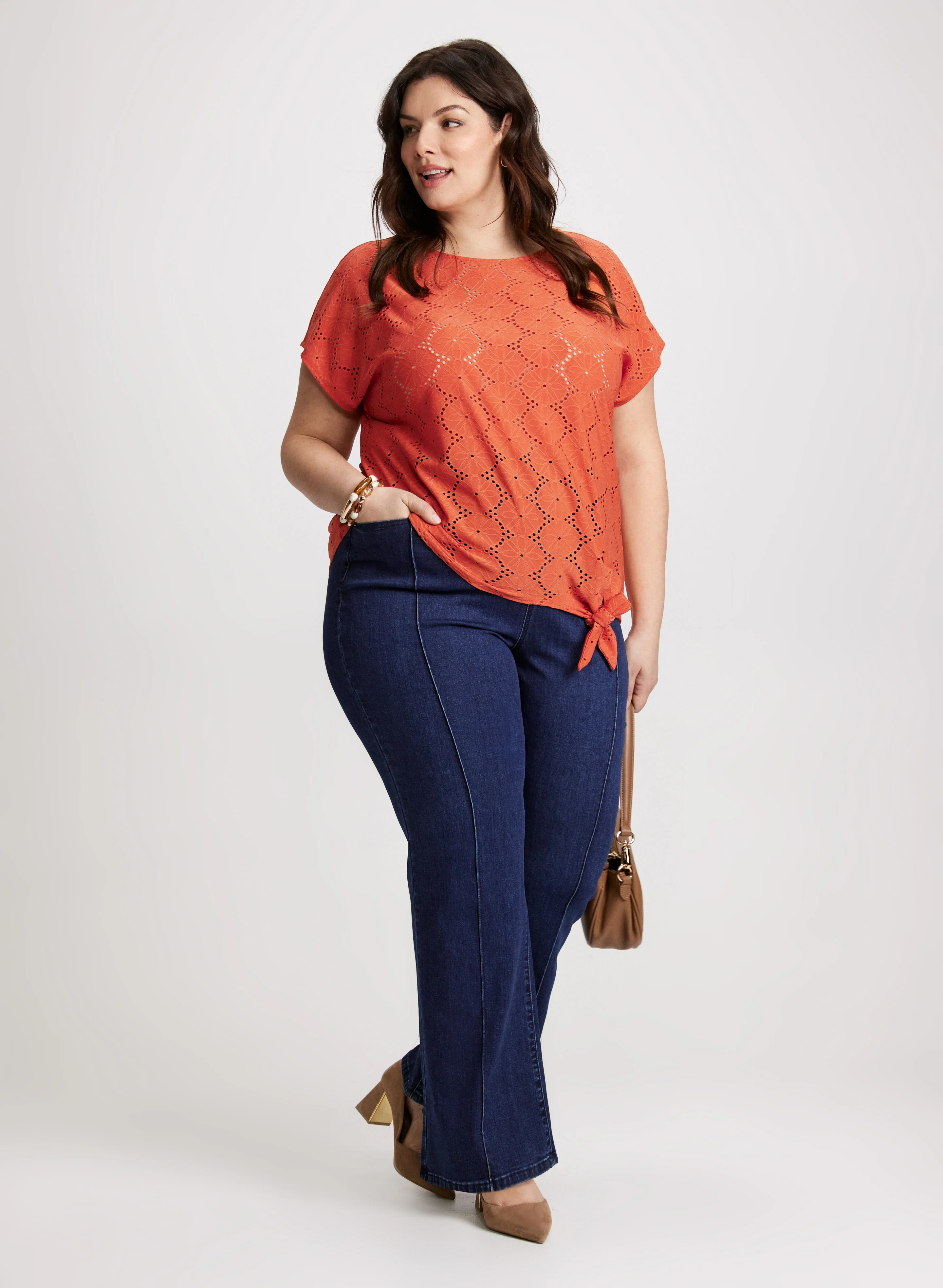 Tie-Front Eyelet Top - Image 3