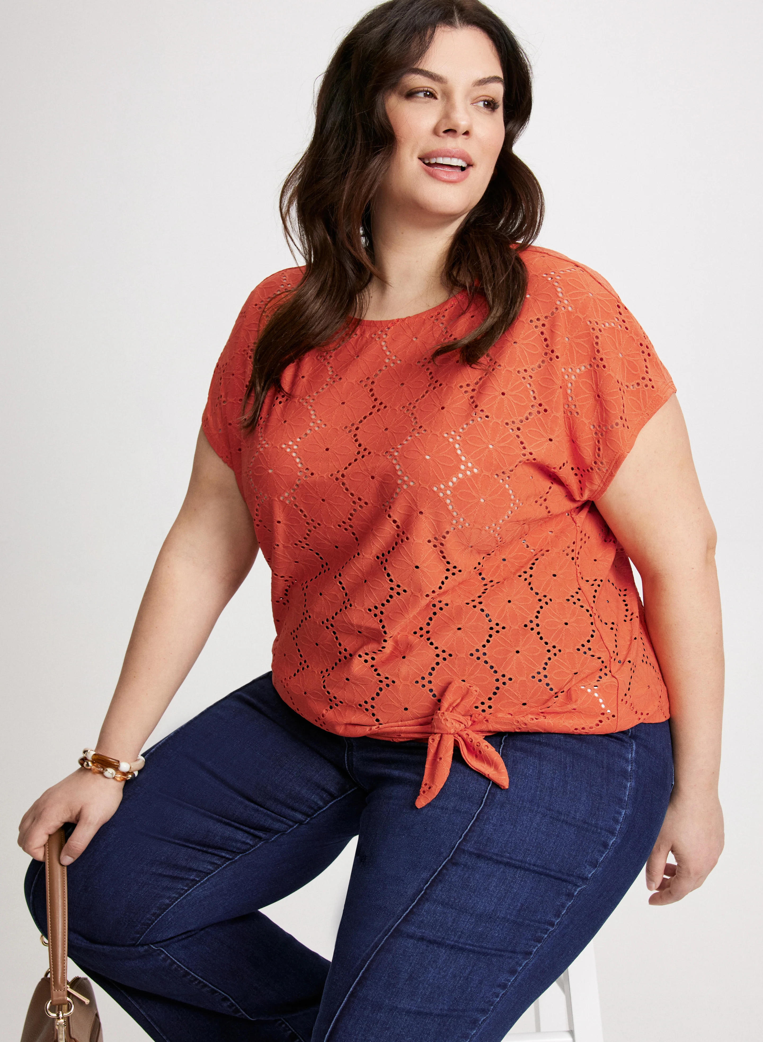 Tie-Front Eyelet Top - Image 5