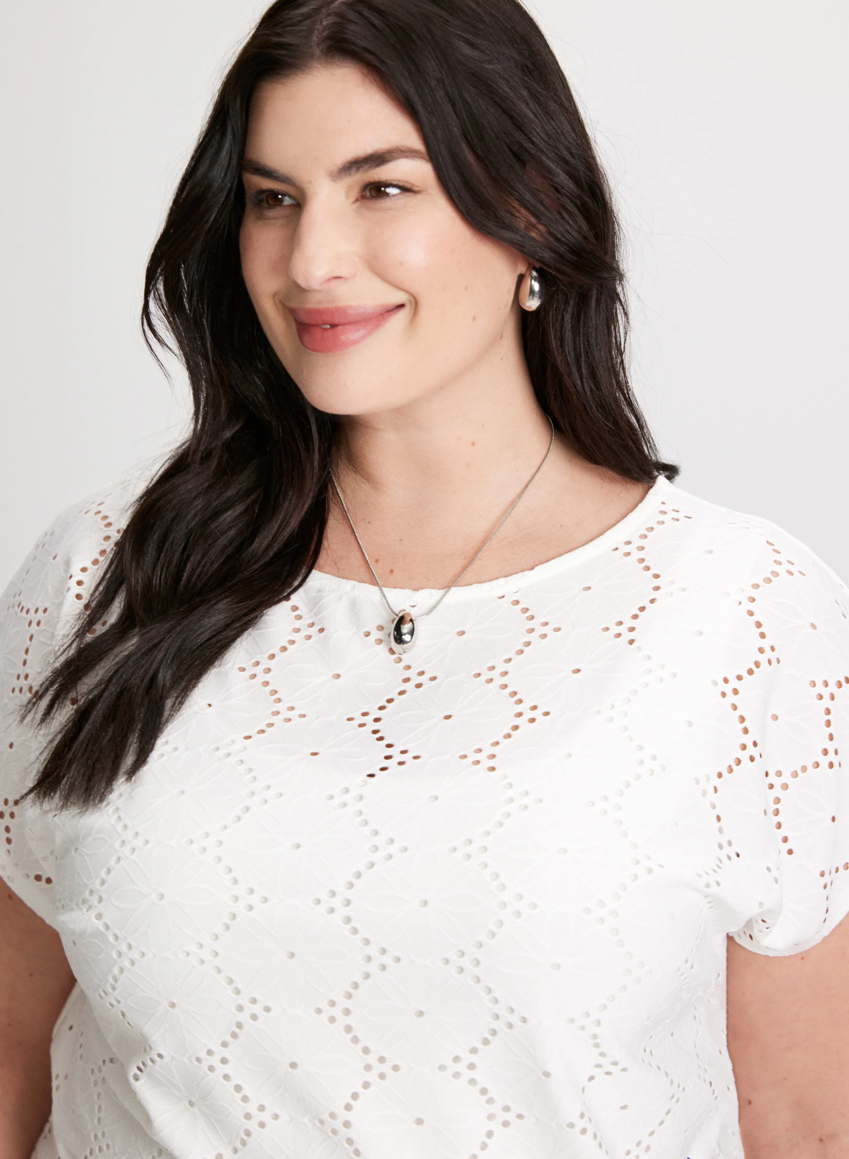 Tie-Front Eyelet Top - Image 2
