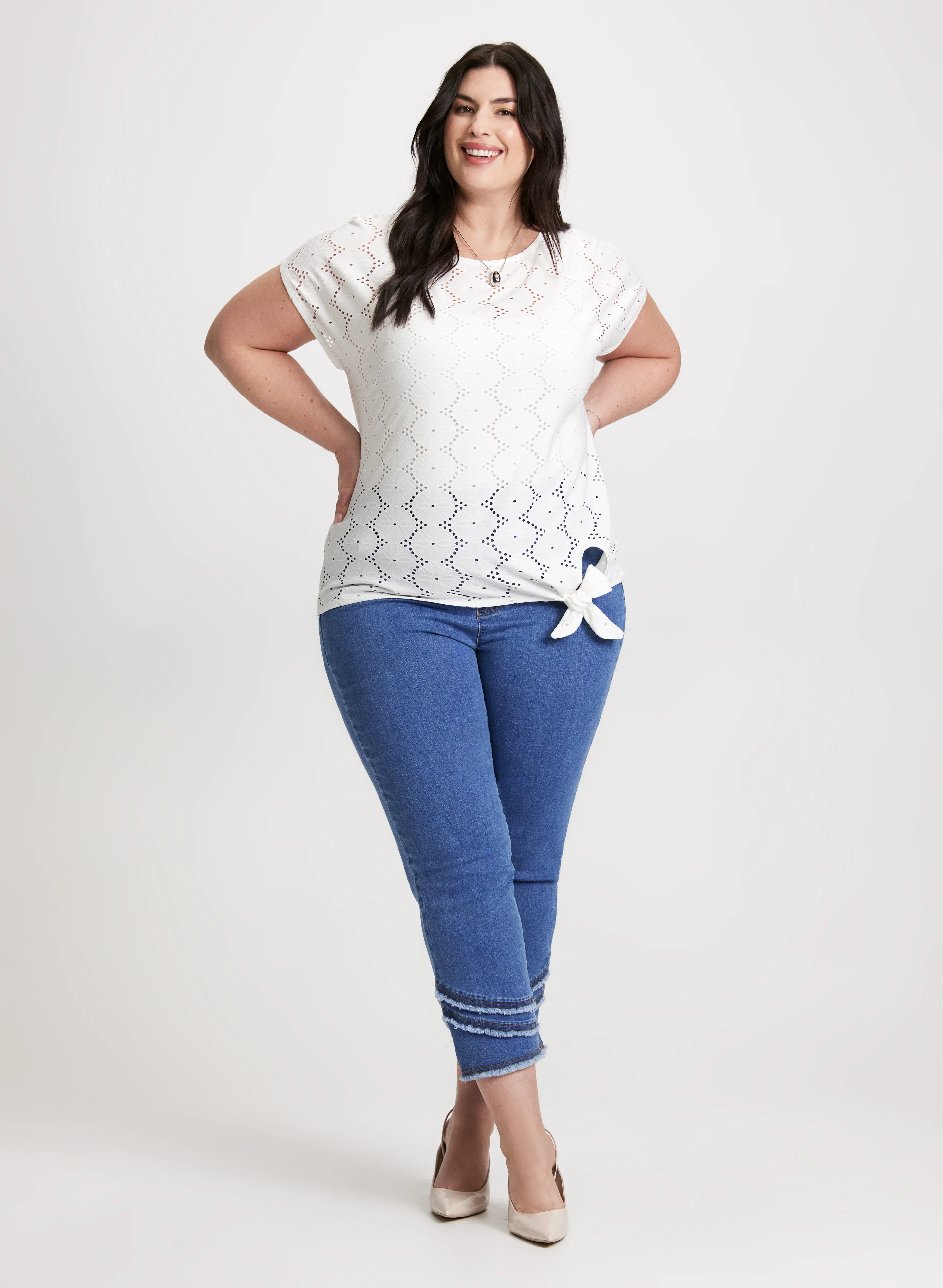 Tie-Front Eyelet Top - Image 3