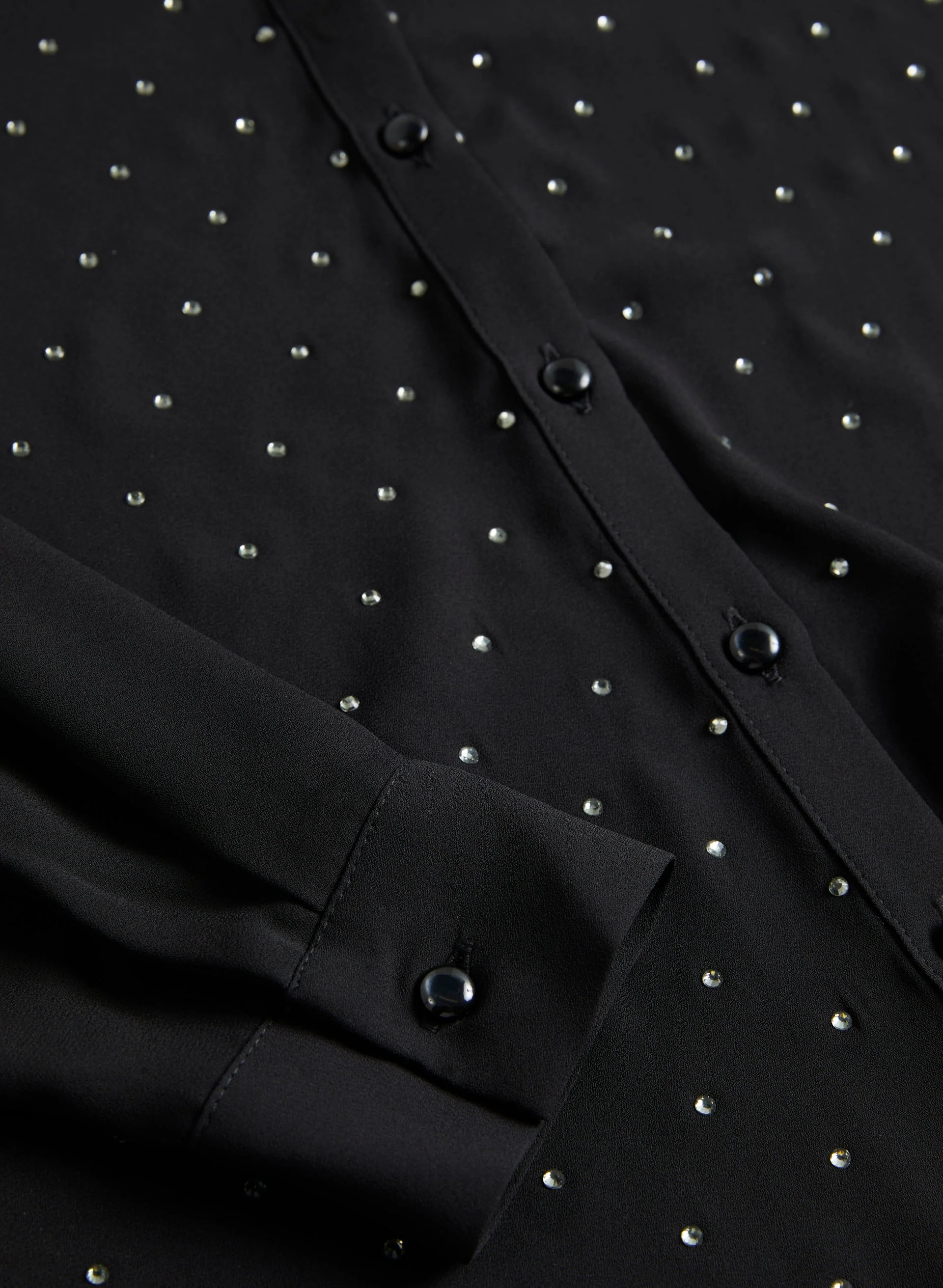 Tie Neck Rhinestone Detail Blouse - Image 7