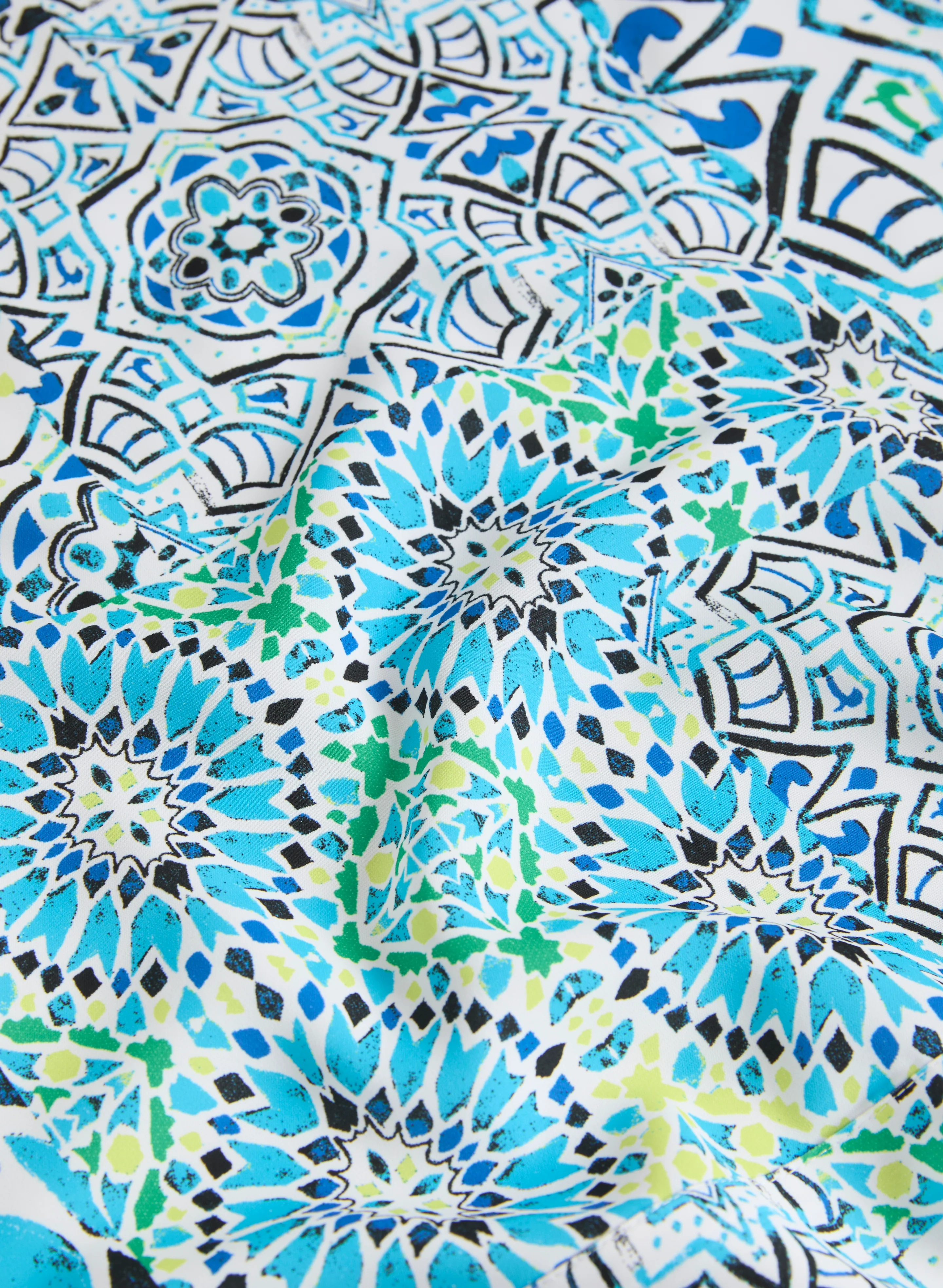 Tied-Hem Mosaic Print Top - Image 7