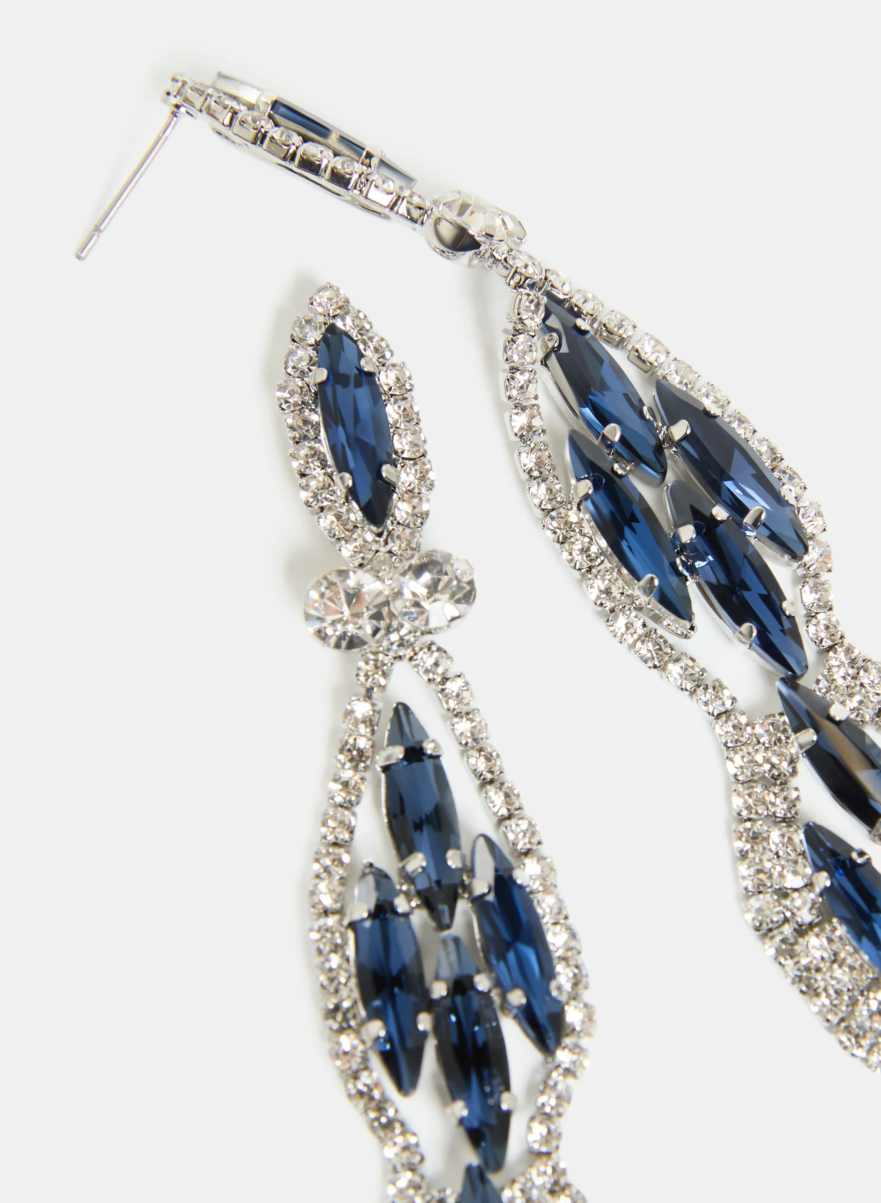 Tiered Linear Crystal Earrings - Image 2