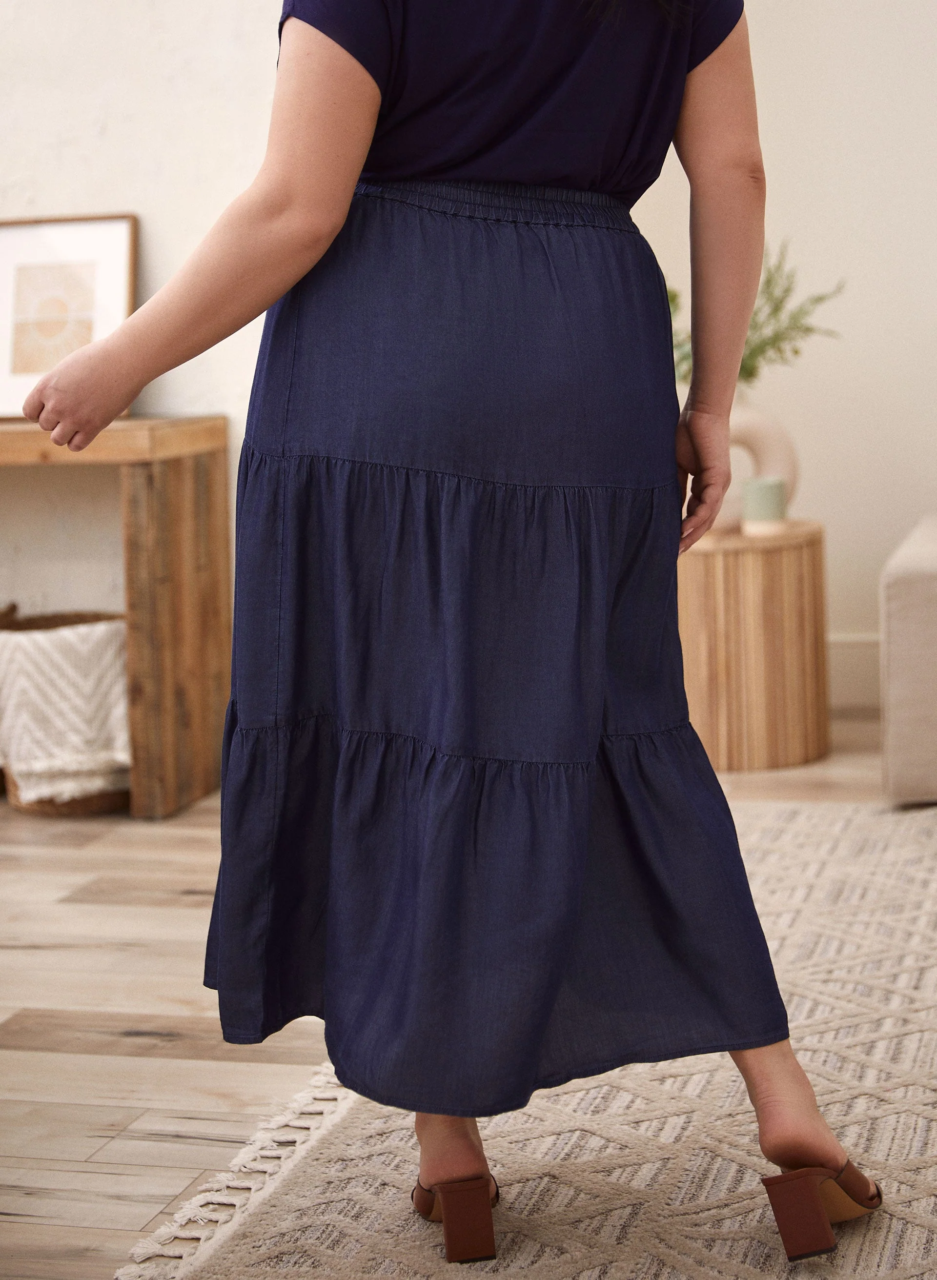 Tiered Tencel Maxi Skirt - Image 2