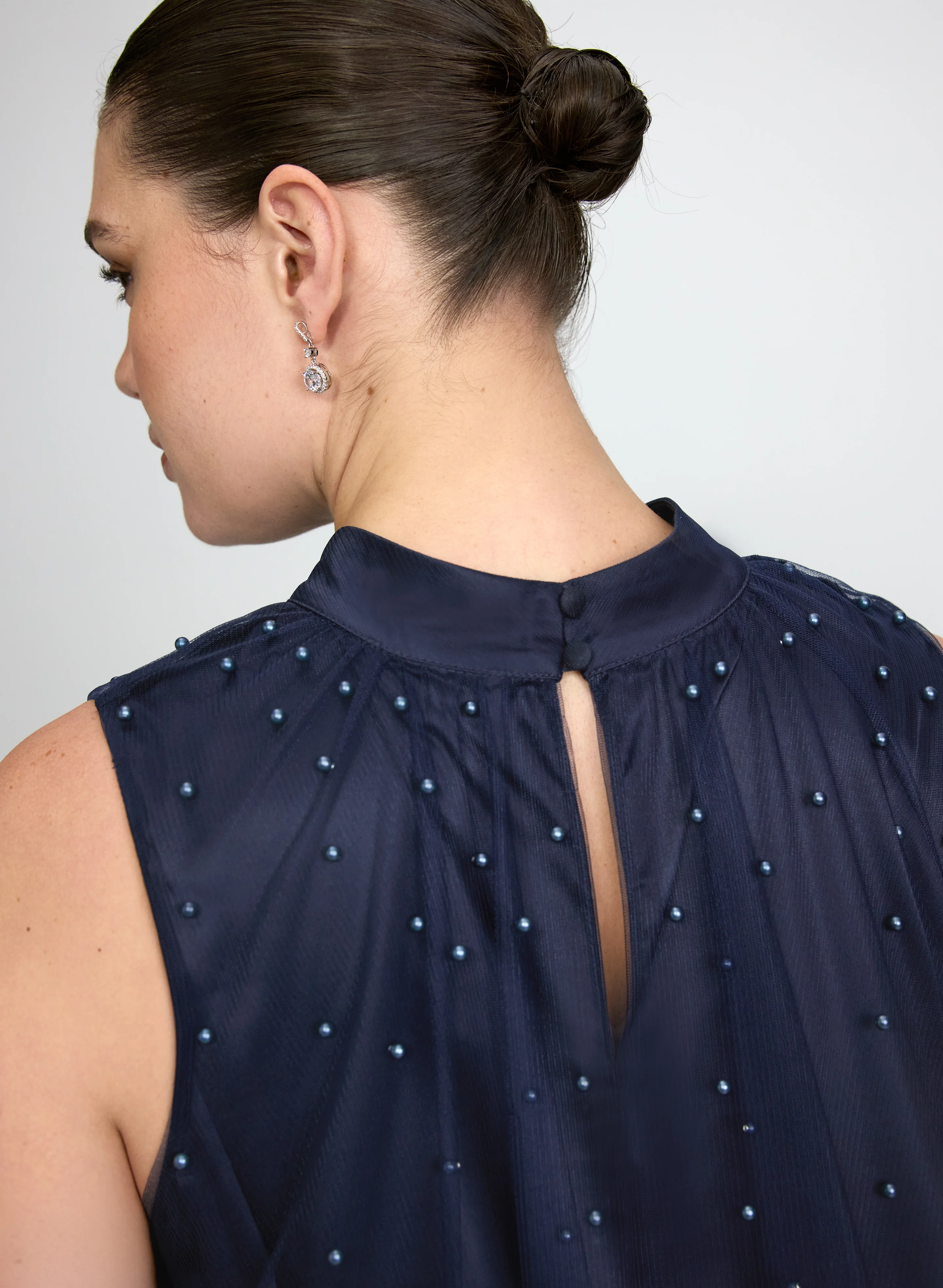Tonal Pearl Embellished Dress - Image 5