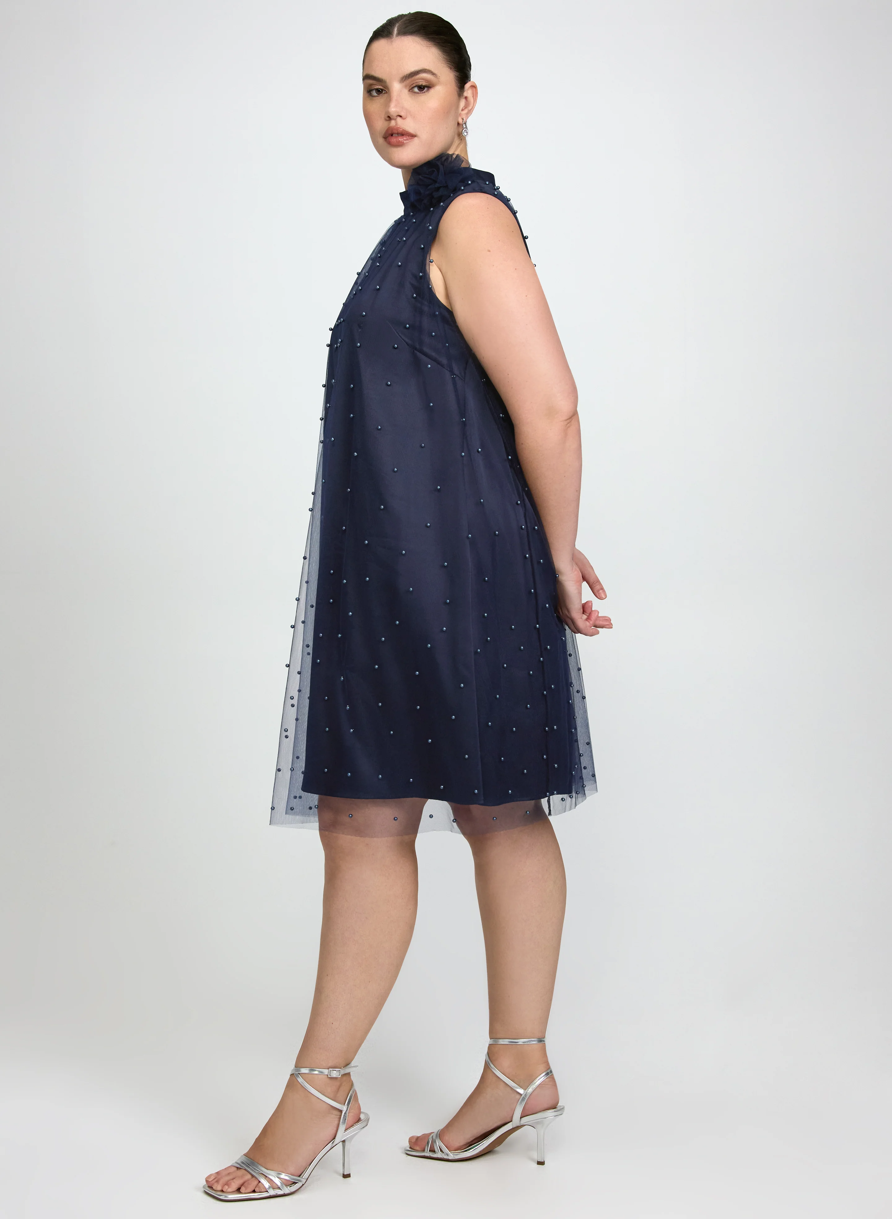Tonal Pearl Embellished Dress - Image 6